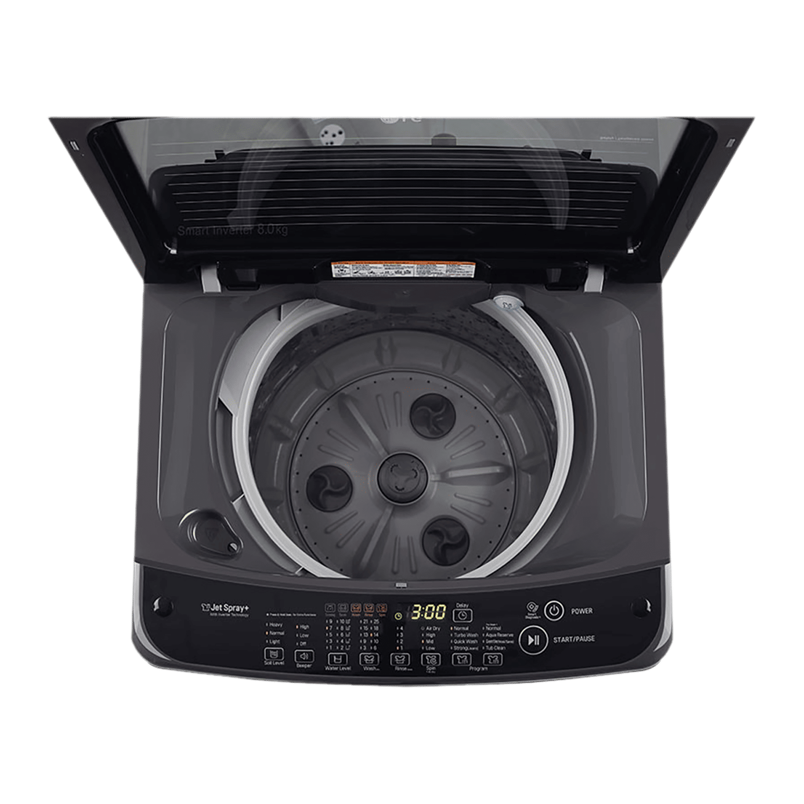 LG 8 kg 5 Star Inverter Fully Automatic Top Load Washing Machine (T80AJMB1Z.ABMQEIL, Stainless Steel Tub, Middle Black)_8