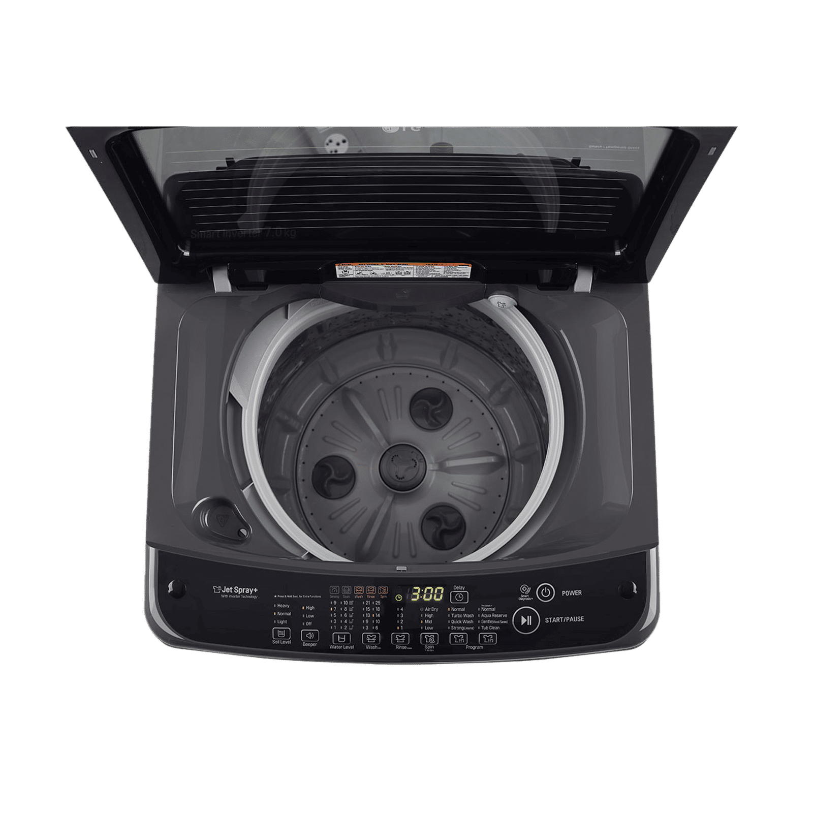 LG 7 kg 5 Star Inverter Fully Automatic Top Load Washing Machine (T70AJMB1Z.ABMQEIL, Stainless Steel Tub, Middle Black)_7