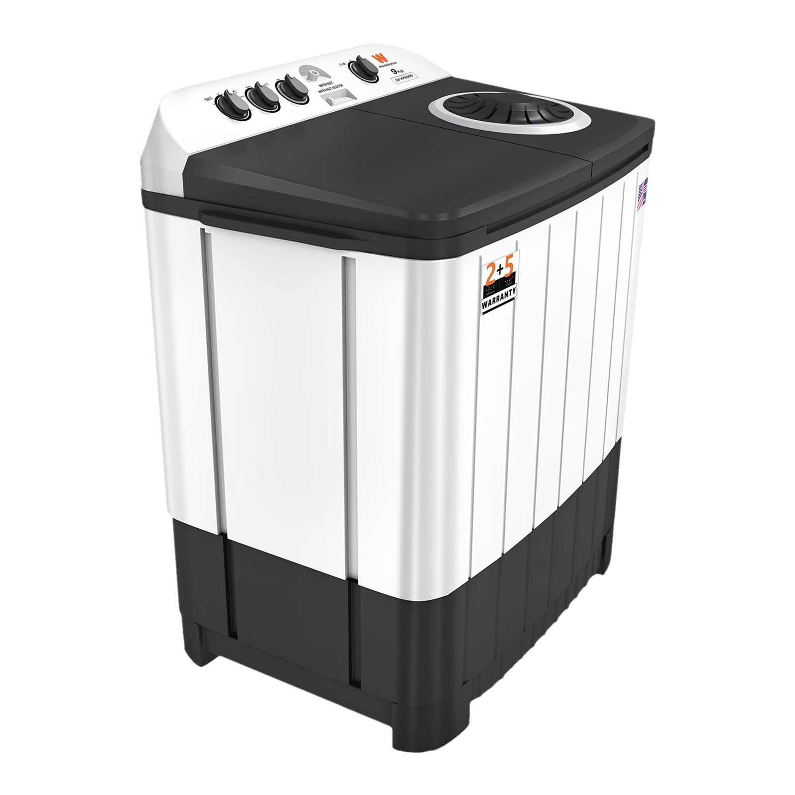 White Westinghouse 9 kg Semi Automatic Washing Machine with 3 Wash Programs (FlexyDry, SFW9000, White and Black) White Westinghouse 9 kg Semi Automatic Washing Machine with 3 Wash Programs (FlexyDry, SFW9000, White and Black)_4