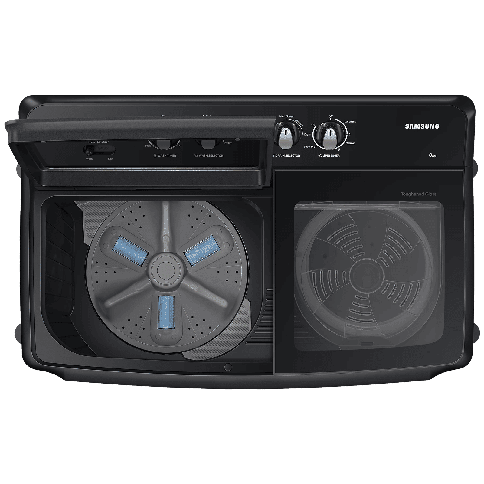 SAMSUNG 8 kg 5 Star Semi Automatic Washing Machine with Hexa Storm Pulsator (WT80B3560GB/TL, Dark Gray)_4