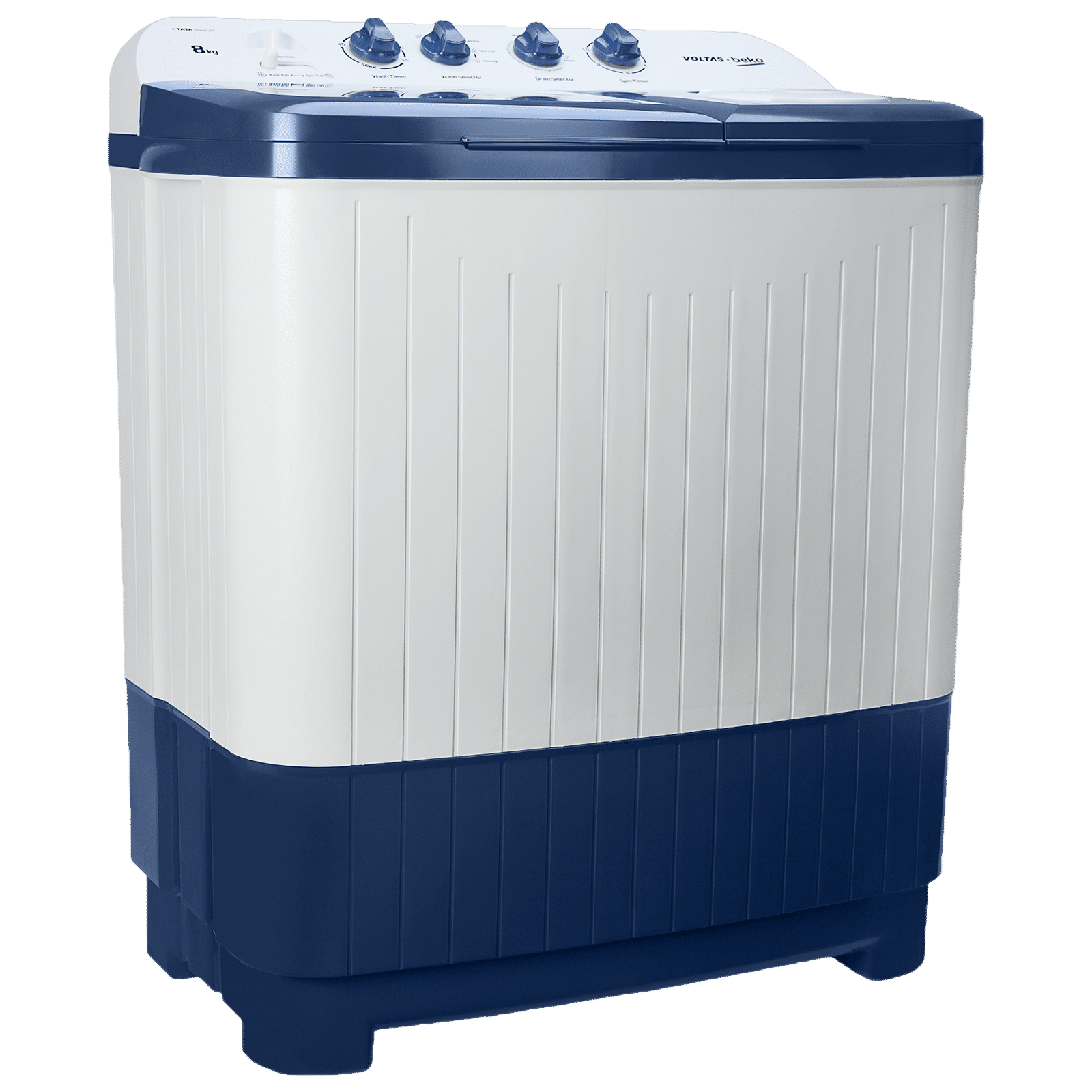 VOLTAS beko 8 kg Semi Automatic Washing Machine with Water Level Adjuster (WTT80DBLTF, Blue)_4