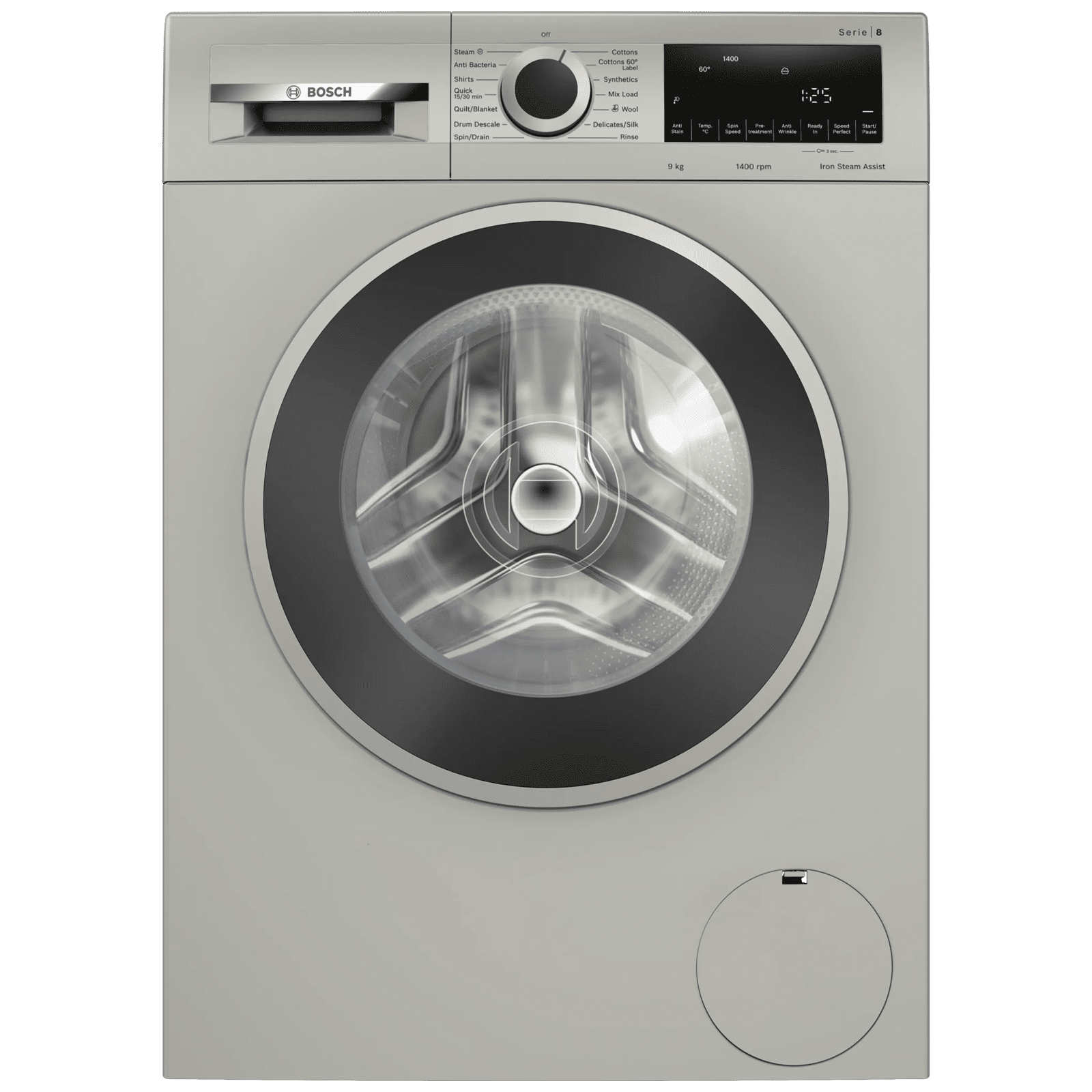BOSCH 9 kg Fully Automatic Front Load Washing Machine (Series 8, WGA1440XIN, Multiple Water Protection, Silver Inox) BOSCH 9 kg Fully Automatic Front Load Washing Machine (Series 8, WGA1440XIN, Multiple Water Protection, Silver Inox)_1