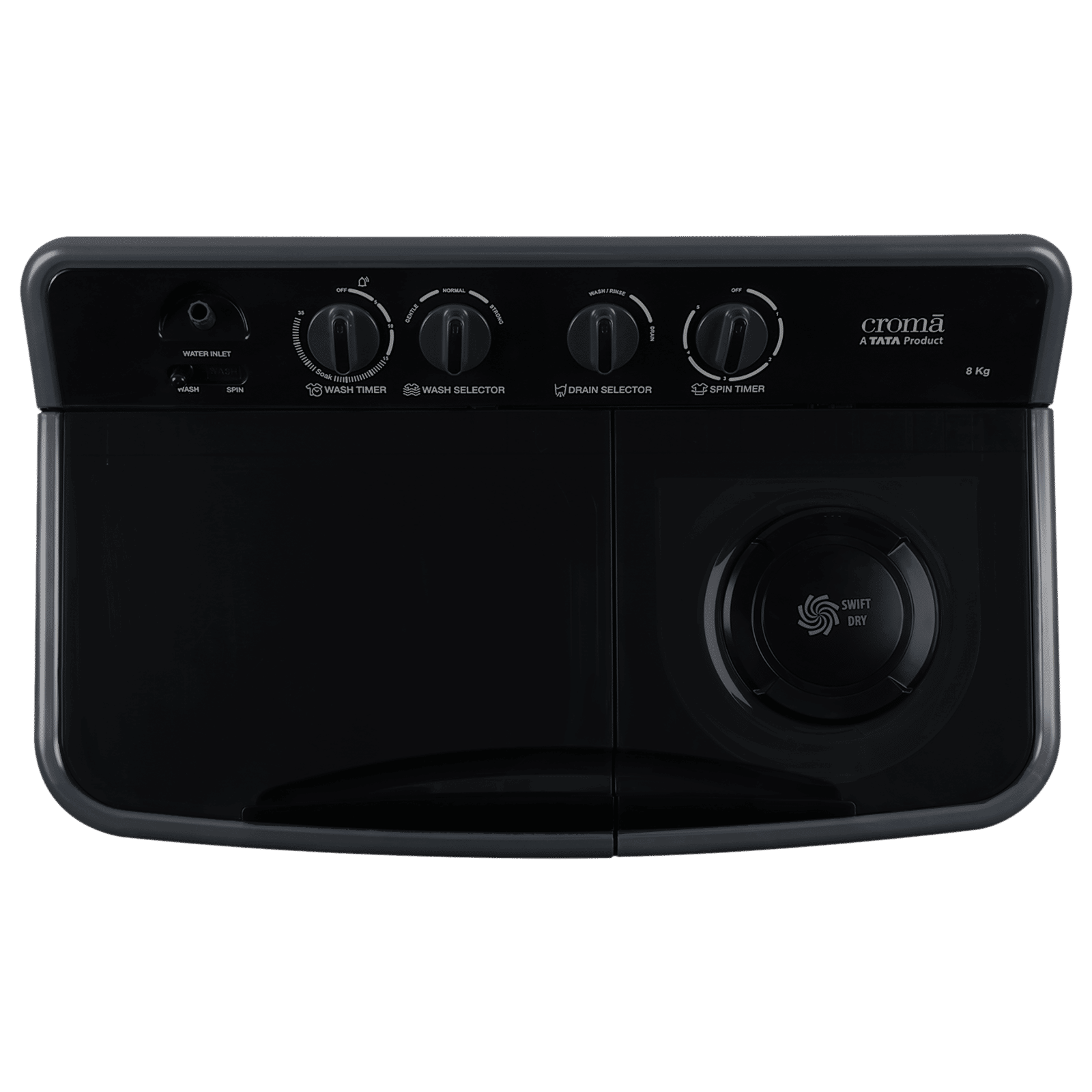 Croma 8 kg 5 Star Semi Automatic Washing Machine with Magic Filter (CRLW080SMF248602, Black)_9
