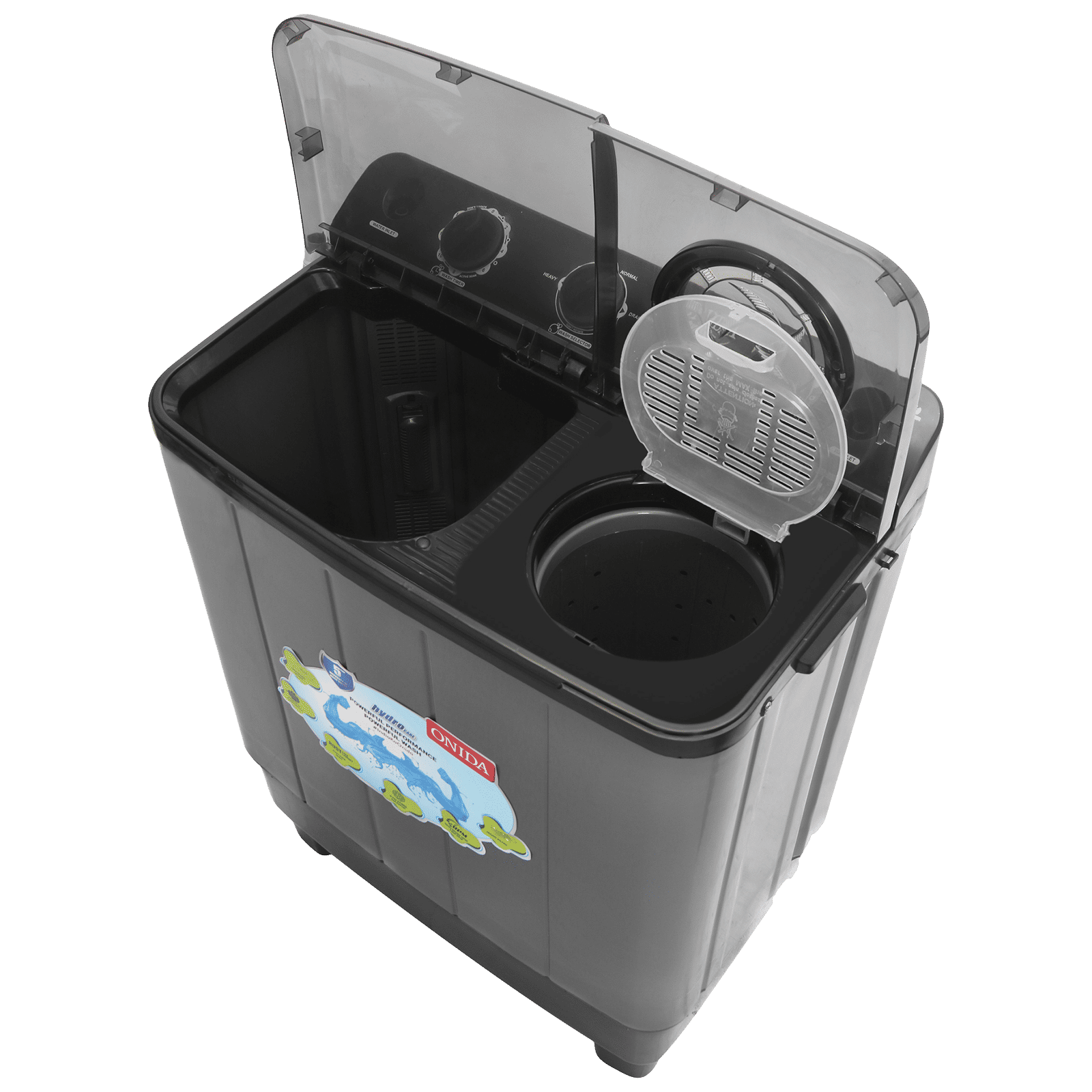 ONIDA 7 kg Semi-Automatic Top Load Washing Machine (S70GR, 5 Spin Storm Pulsator, Black & Grey)_7