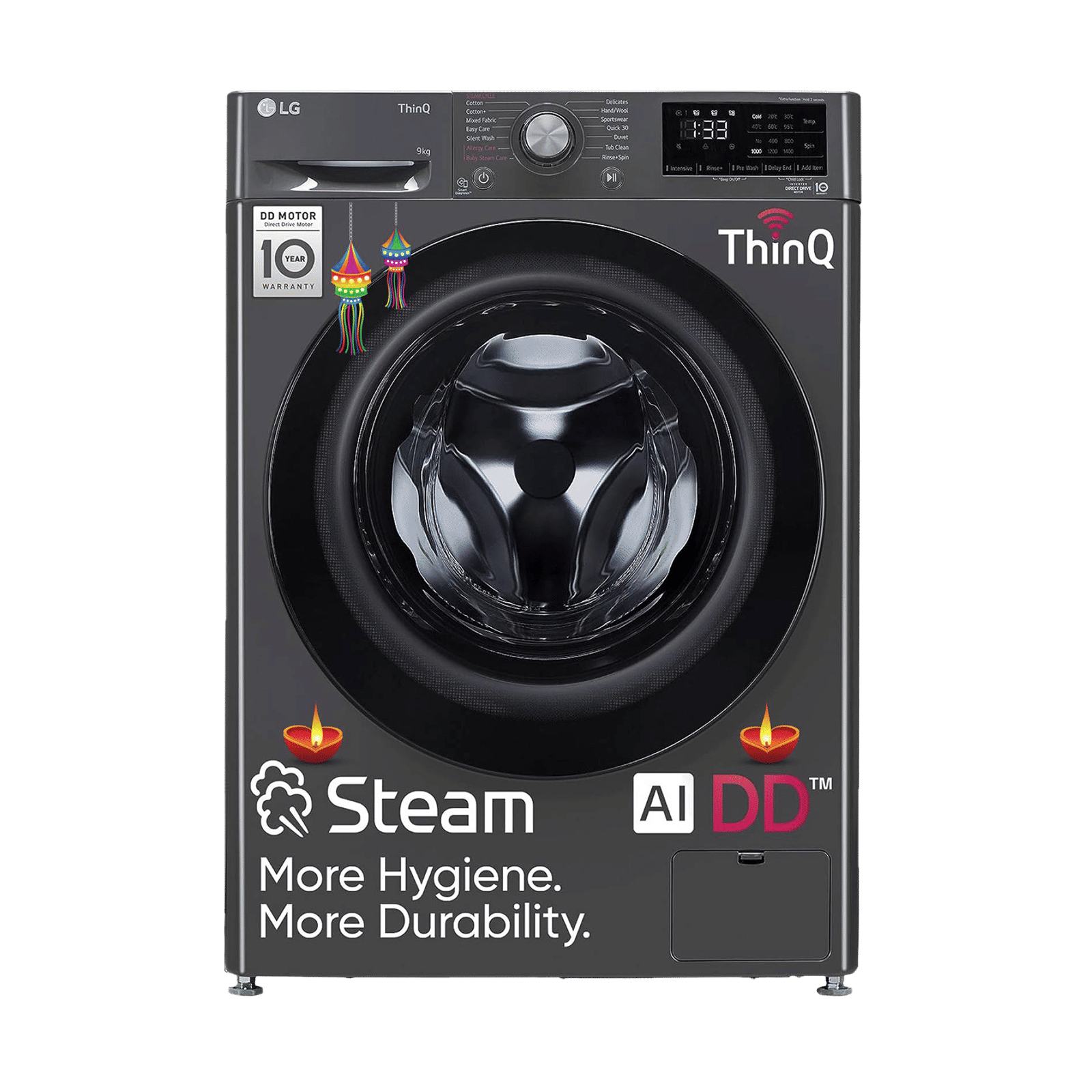 LG 9 kg 5 Star Inverter Fully Automatic Front Load Washing Machine (Vivace Pro, FHP1209Z5M.AMBQEIL, AI Direct Drive Technology, Middle Black)_1