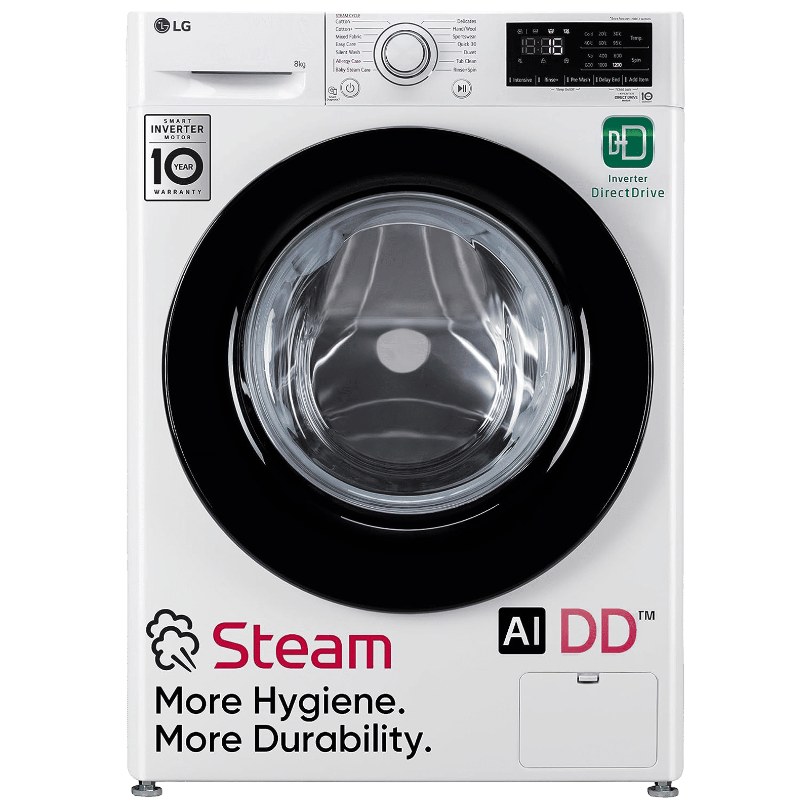 LG 8 kg 5 Star Inverter Fully Automatic Front Load Washing Machine (FHP1208Z3W, AI Direct Drive Technology, White) LG 8 kg 5 Star Inverter Fully Automatic Front Load Washing Machine (FHP1208Z3W, AI Direct Drive Technology, White)_1