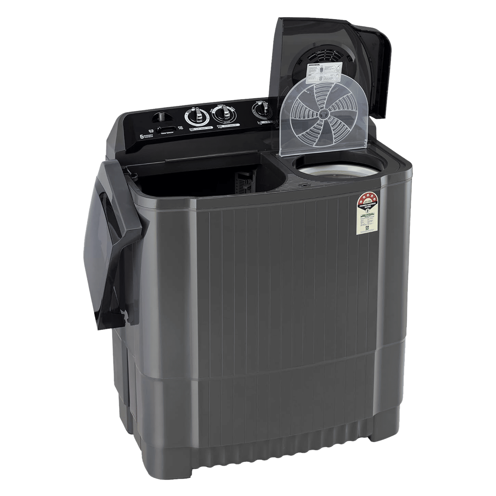 LG 8.5 kg 5 Star Semi Automatic Washing Machine with Roller Jet Pulsator (P8535SKMZ.ABMQEIL, Middle Black)_7