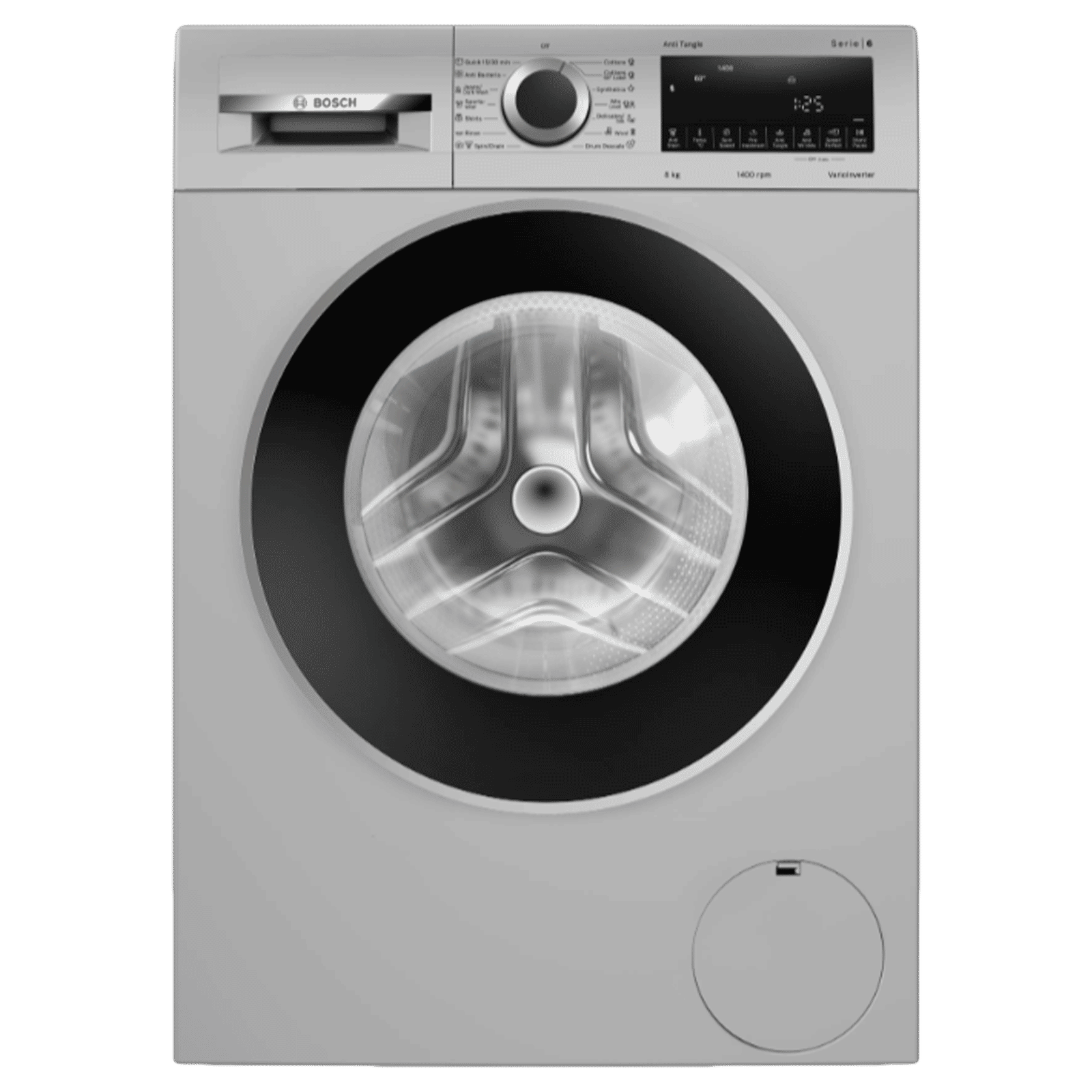 BOSCH 8 kg Fully Automatic Front Load Washing Machine (Serie 6, WGA1340TIN, 10 Wash Programs, Black Grey)_1