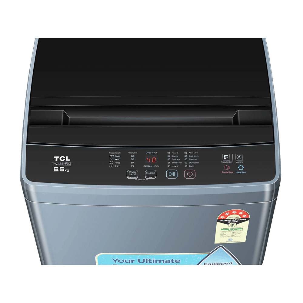TCL 6.5 kg 5 Star Fully Automatic Top Load Washing Machine (F103, F3065TLG, Water Blow Pulsator, Dark Grey) TCL 6.5 kg 5 Star Fully Automatic Top Load Washing Machine (F103, F3065TLG, Water Blow Pulsator, Dark Grey)_10