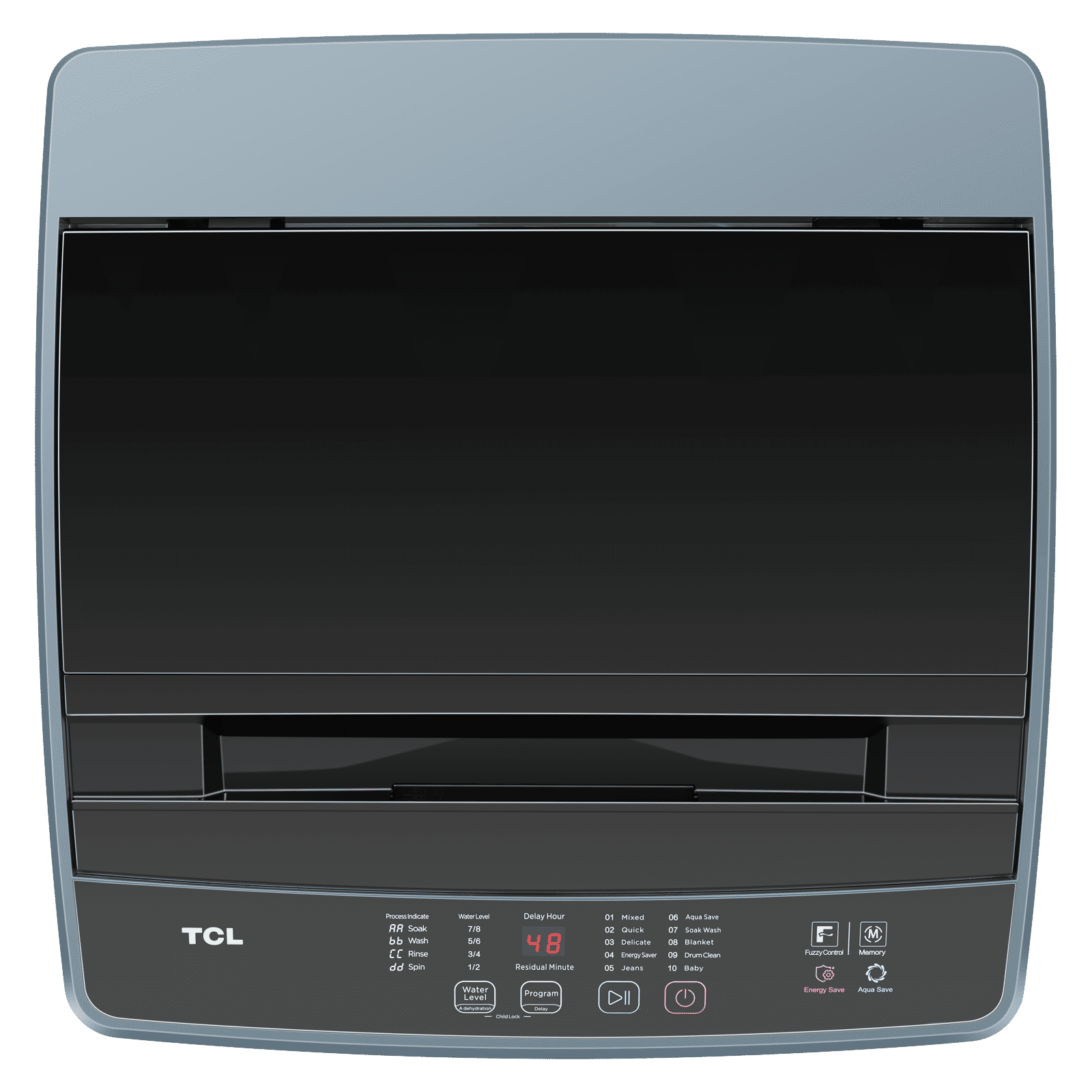 TCL 7.5 kg 5 Star Fully Automatic Top Load Washing Machine (F103, F3075TLG, Water Blow Pulsator, Dark Grey)_4