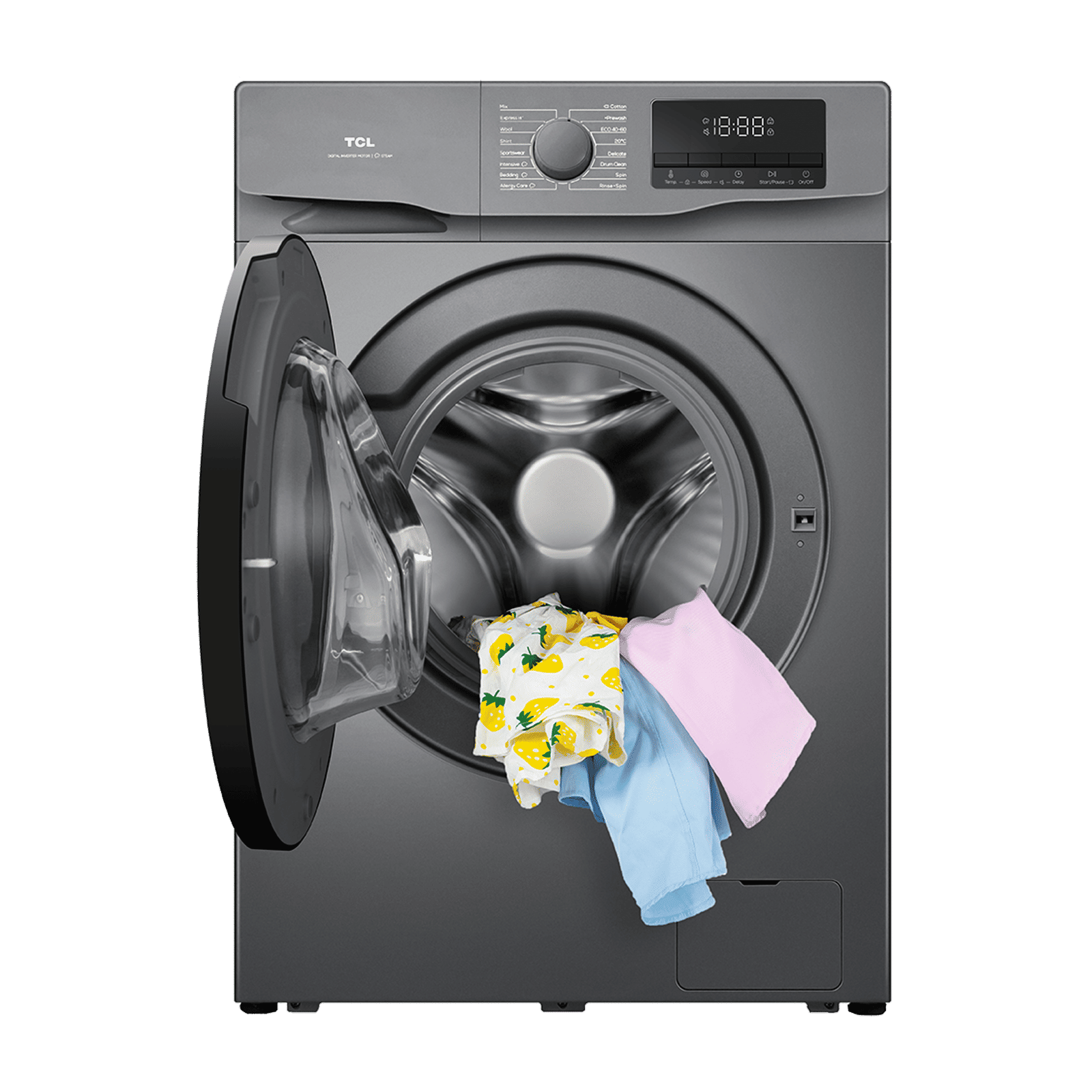 TCL 6.5 kg 5 Star Fully Automatic Front Load Washing Machine (P061, P6065FLS, BLDC Inverter Motor, Dark Silver) TCL 6.5 kg 5 Star Fully Automatic Front Load Washing Machine (P061, P6065FLS, BLDC Inverter Motor, Dark Silver)_7