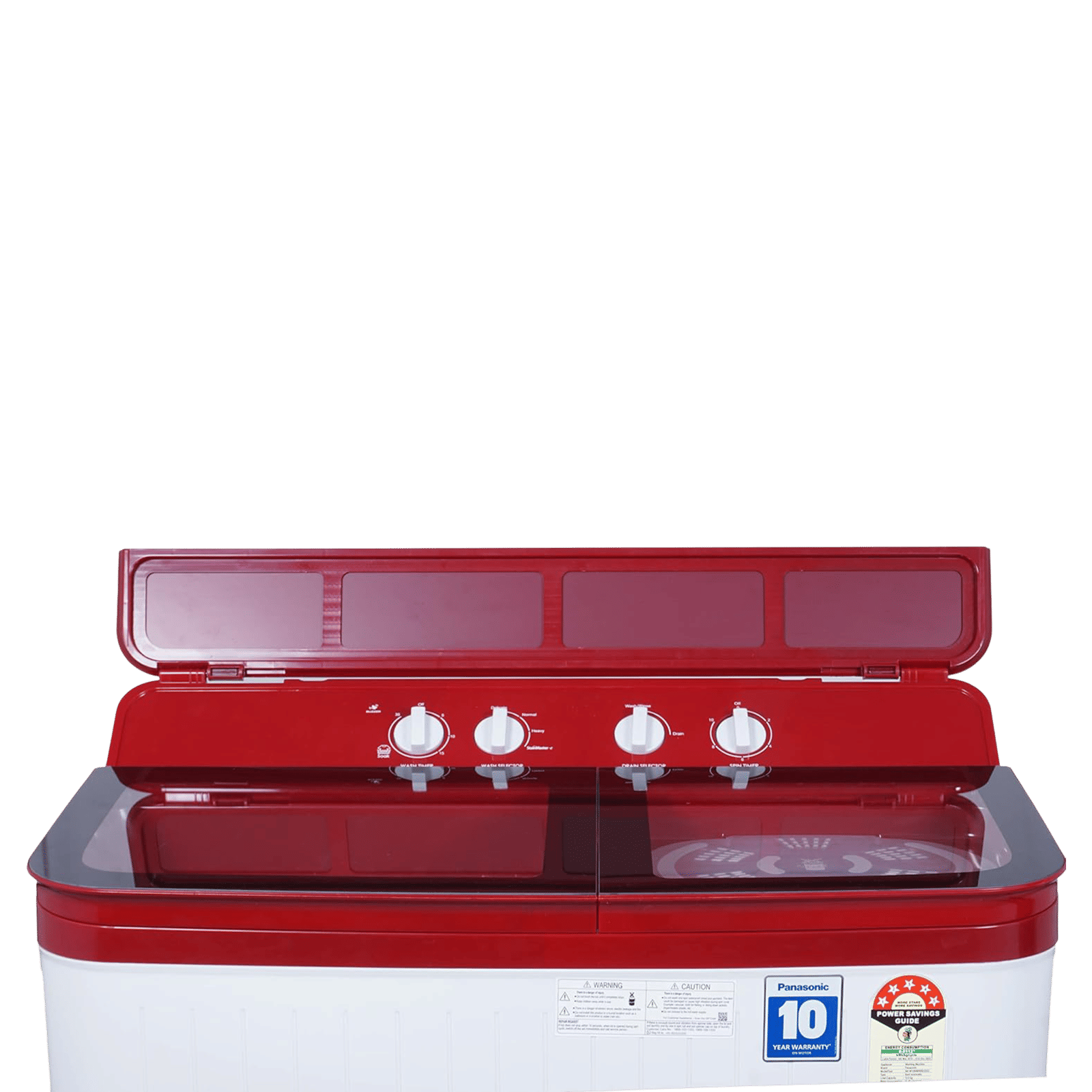 Panasonic 12 kg 5 Star Semi Automatic Washing Machine with Active Foam System (H6, NA-W120H6RRB, Red)_1