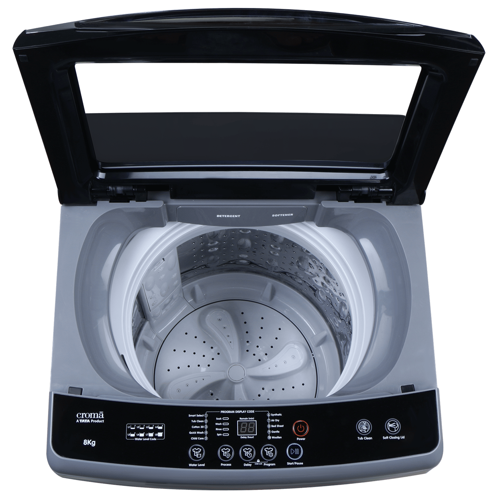 Croma 8 kg 5 Star Fully Automatic Top Load Washing Machine (CRLW080FAF264505, Pulsator Wash Technology, Inox Grey)_7