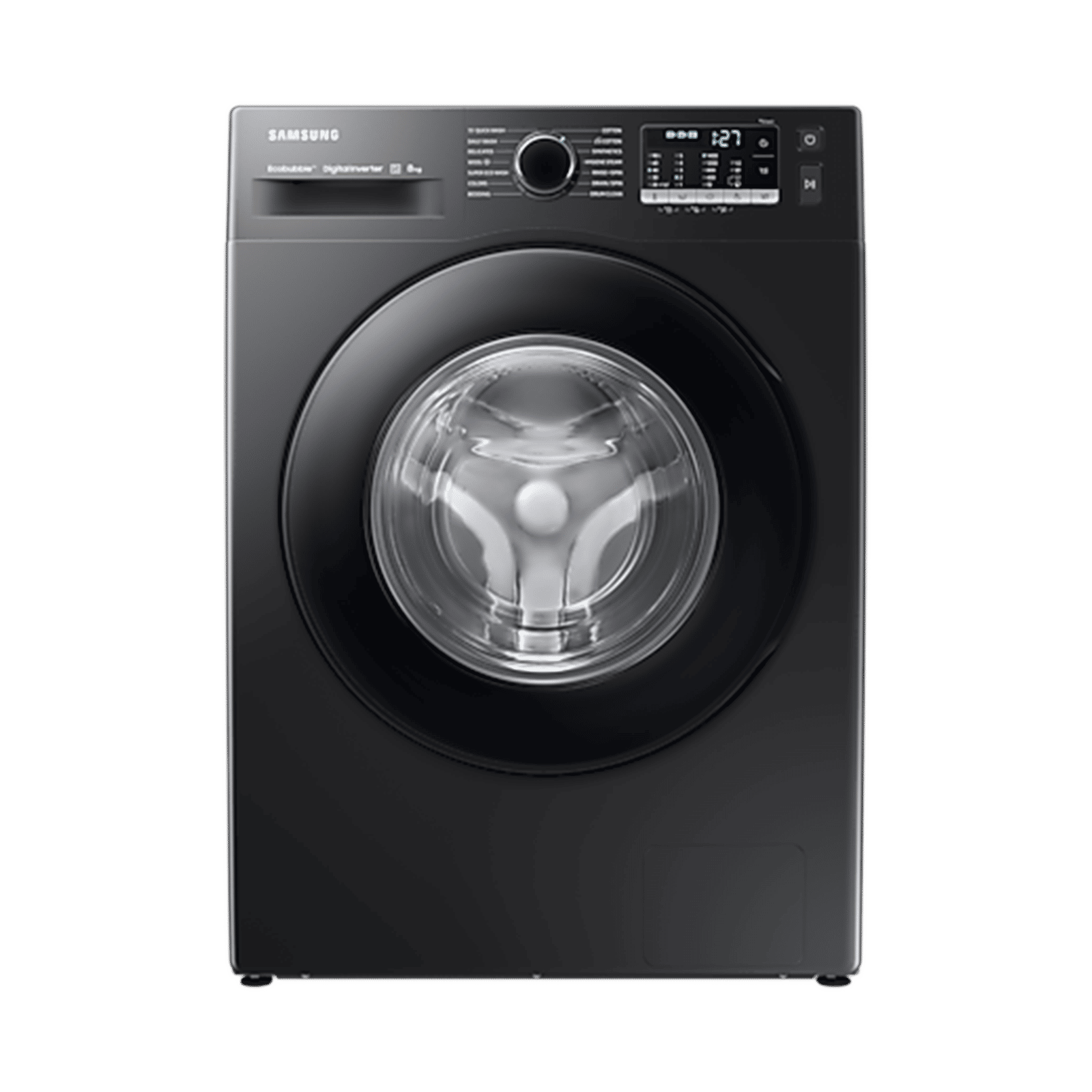 SAMSUNG 8 kg 5 Star Inverter Fully Automatic Front Load Washing Machine (WW80TA046AB1TL, Hygiene Steam, Diamond Drum, Black)_1