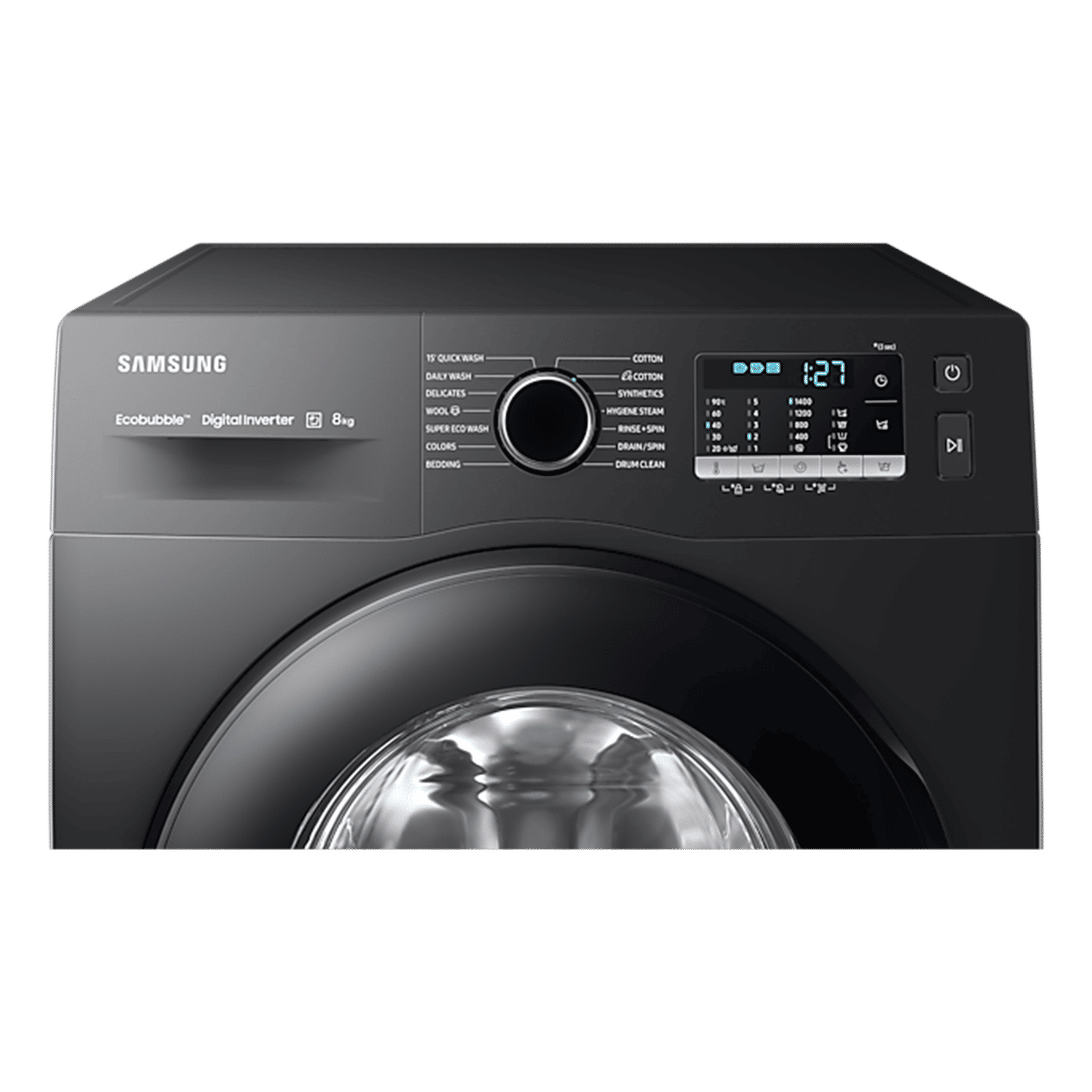 SAMSUNG 8 kg 5 Star Inverter Fully Automatic Front Load Washing Machine (WW80TA046AB1TL, Hygiene Steam, Diamond Drum, Black)_4