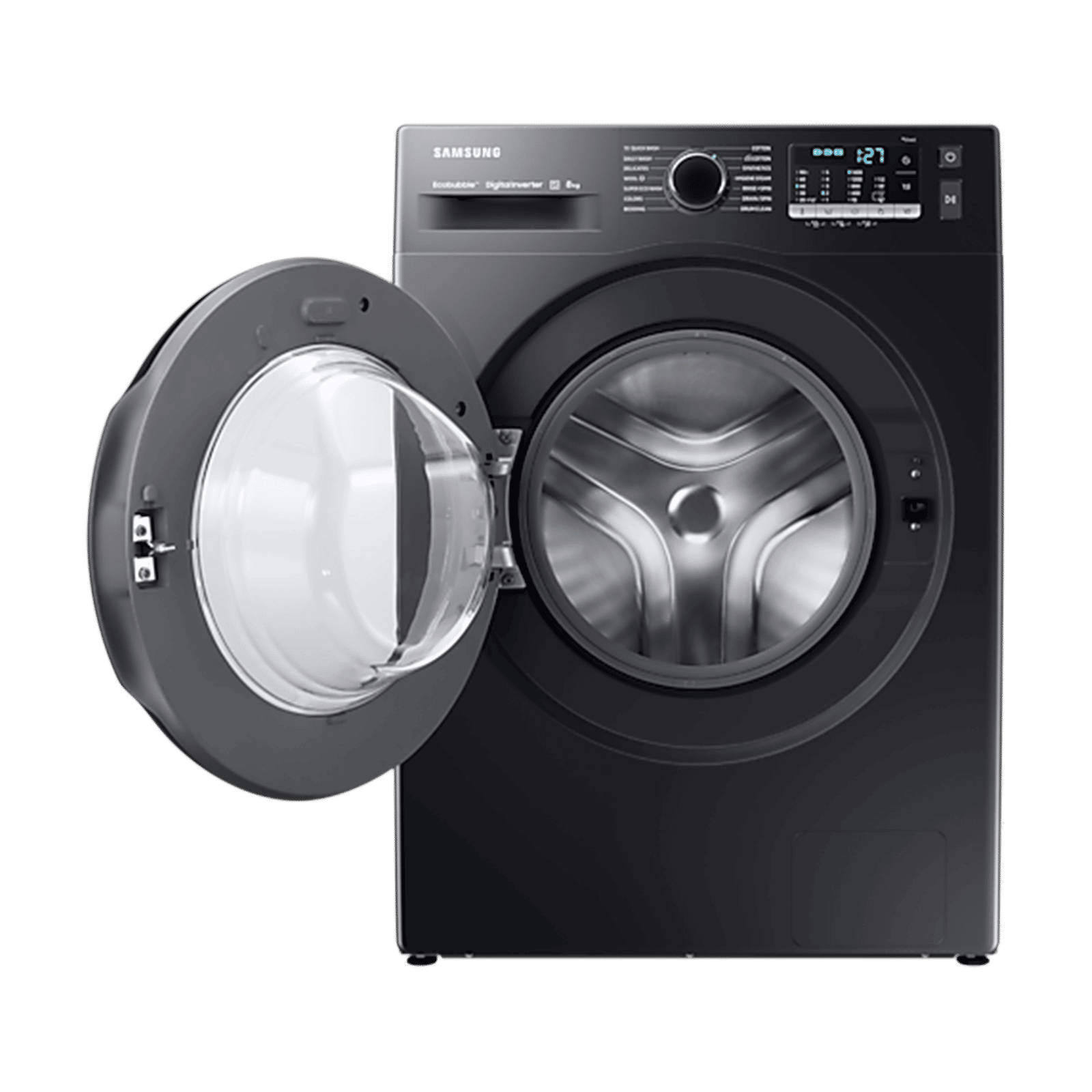 SAMSUNG 8 kg 5 Star Inverter Fully Automatic Front Load Washing Machine (WW80TA046AB1TL, Hygiene Steam, Diamond Drum, Black)_7