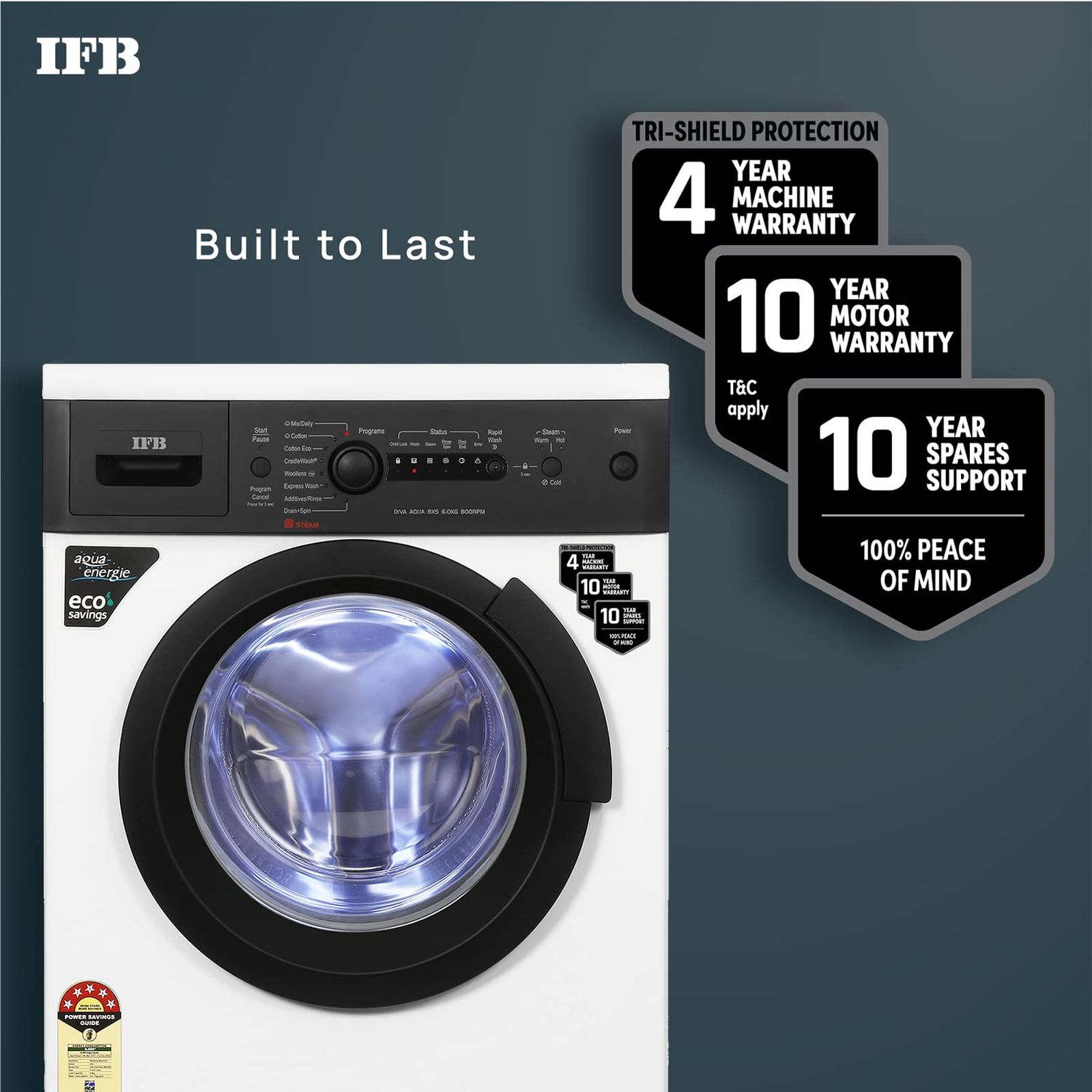 IFB 6 kg 5 Star Fully Automatic Front Load Washing Machine (Diva Aqua BXS 6008, 2D Wash System, White) IFB 6 kg 5 Star Fully Automatic Front Load Washing Machine (Diva Aqua BXS 6008, 2D Wash System, White)_9