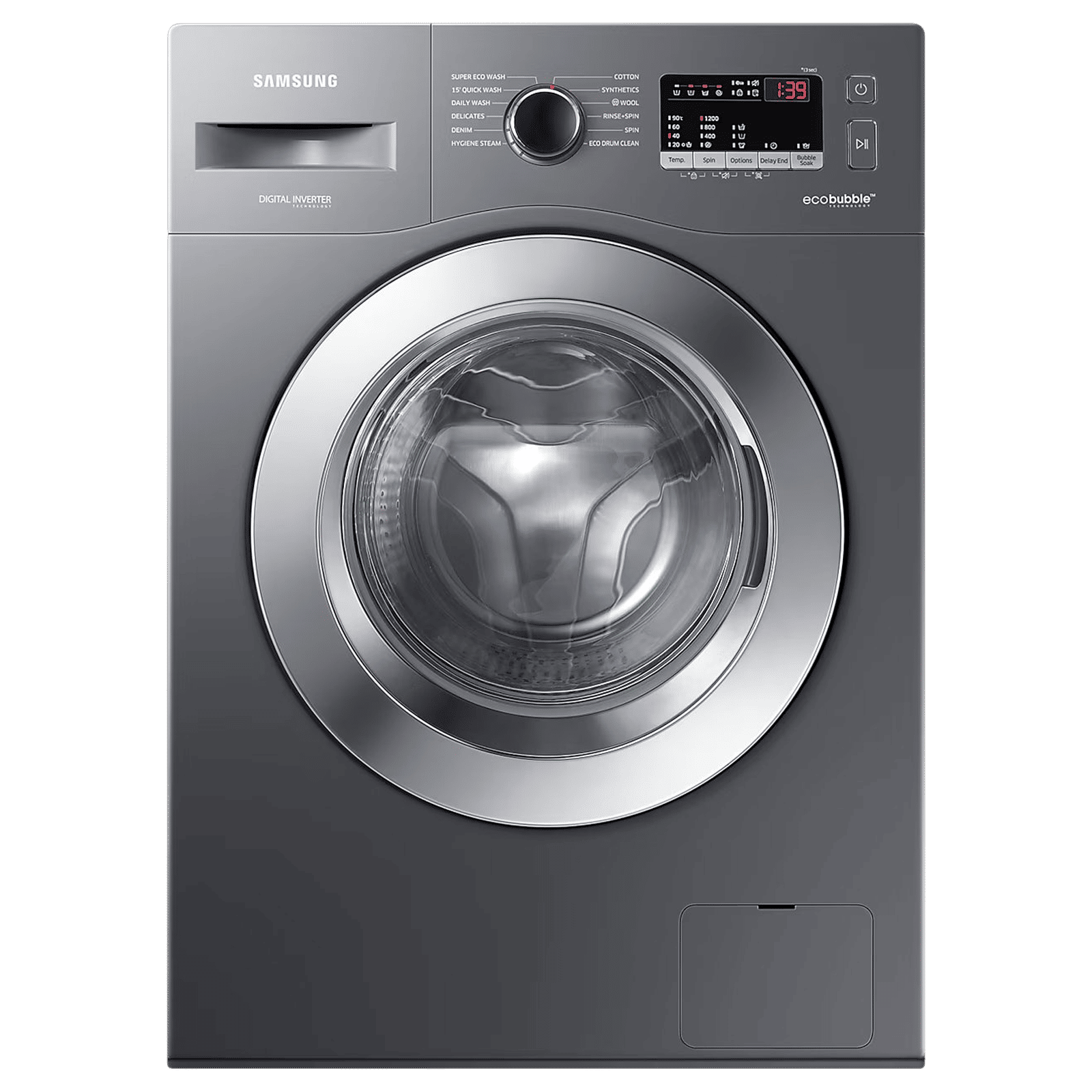 SAMSUNG 7 kg 5 Star Inverter Fully Automatic Front Load Washing Machine (WW70R22EK0X/TL, Eco Bubble Technology, Inox Grey)_1