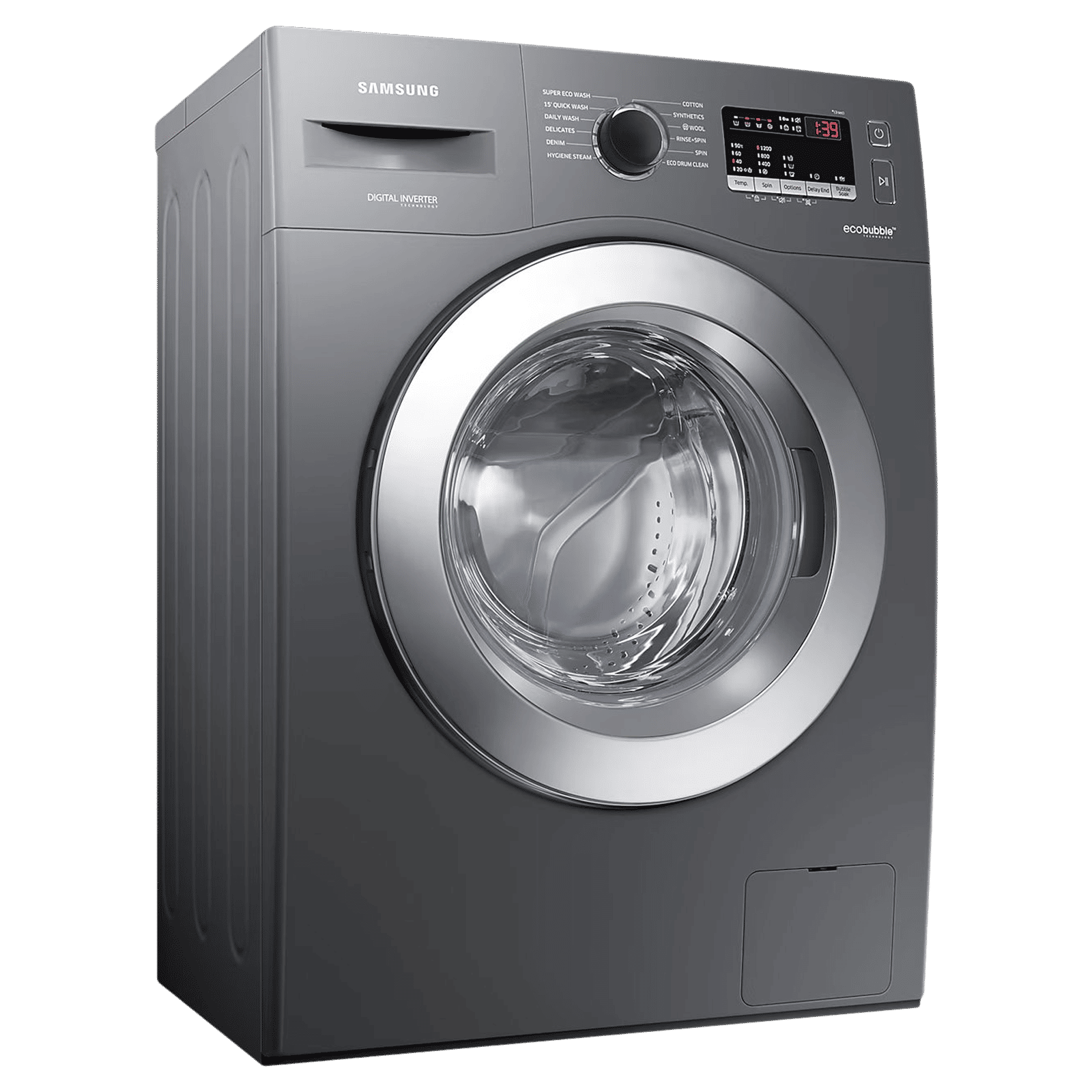 SAMSUNG 7 kg 5 Star Inverter Fully Automatic Front Load Washing Machine (WW70R22EK0X/TL, Eco Bubble Technology, Inox Grey)_4