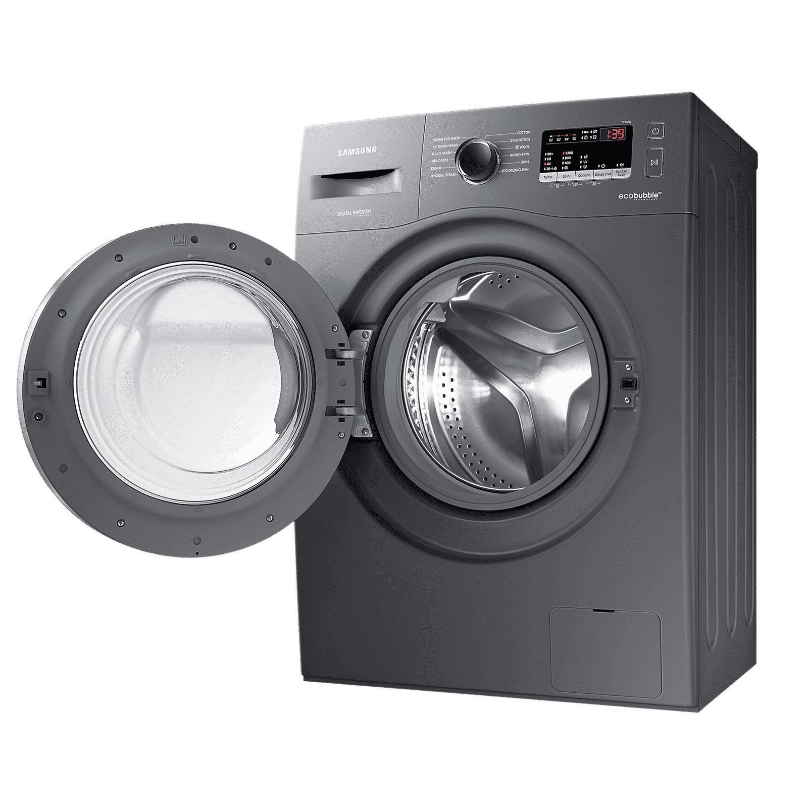 SAMSUNG 7 kg 5 Star Inverter Fully Automatic Front Load Washing Machine (WW70R22EK0X/TL, Eco Bubble Technology, Inox Grey)_9
