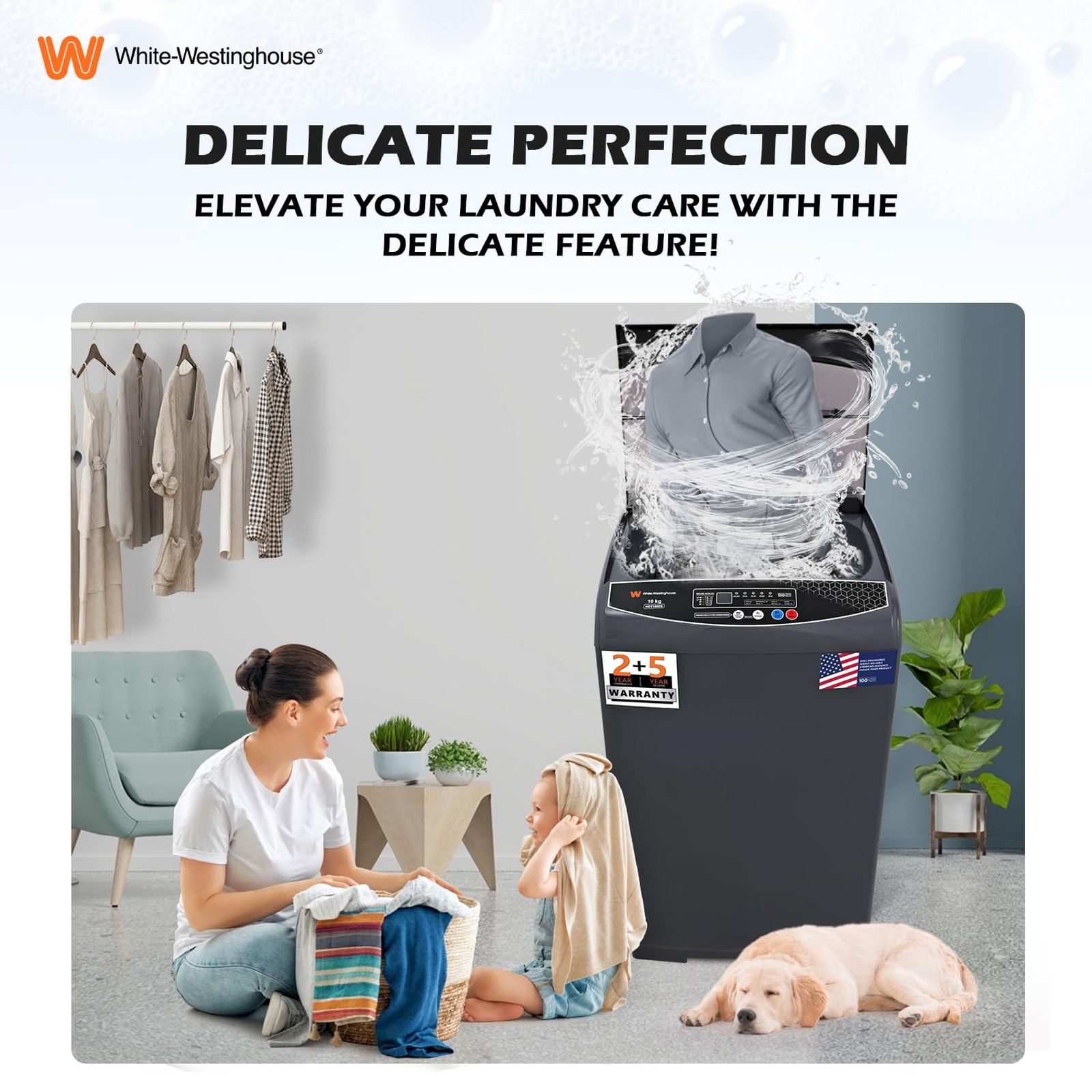 White Westinghouse 10 kg Fully Automatic Top Load Washing Machine (HDT1000S, Delay Start, Graphite) White Westinghouse 10 kg Fully Automatic Top Load Washing Machine (HDT1000S, Delay Start, Graphite)_12