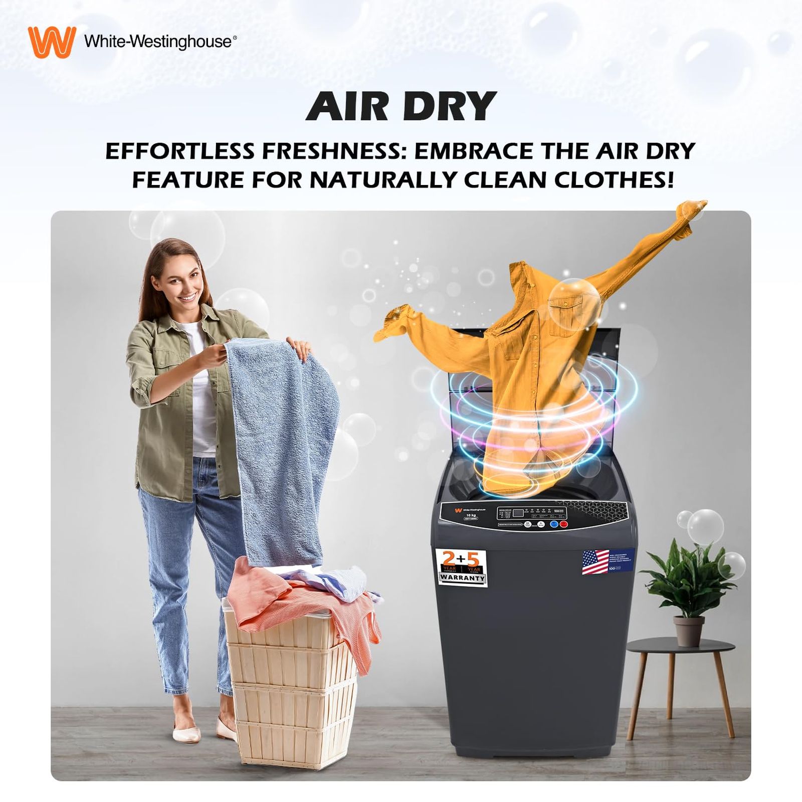 White Westinghouse 10 kg Fully Automatic Top Load Washing Machine (HDT1000S, Delay Start, Graphite) White Westinghouse 10 kg Fully Automatic Top Load Washing Machine (HDT1000S, Delay Start, Graphite)_14