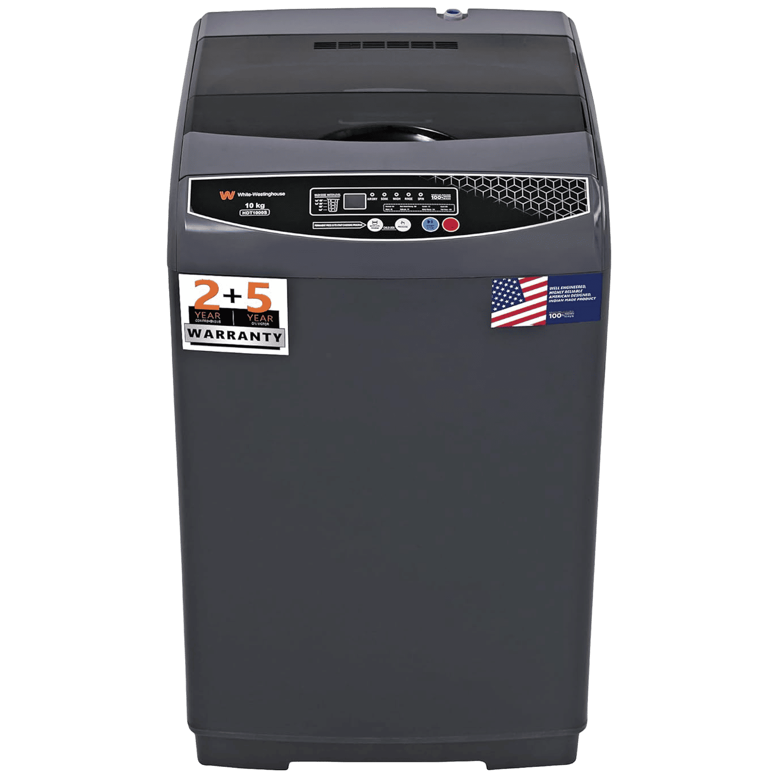 White Westinghouse 10 kg Fully Automatic Top Load Washing Machine (HDT1000S, Delay Start, Graphite) White Westinghouse 10 kg Fully Automatic Top Load Washing Machine (HDT1000S, Delay Start, Graphite)_2