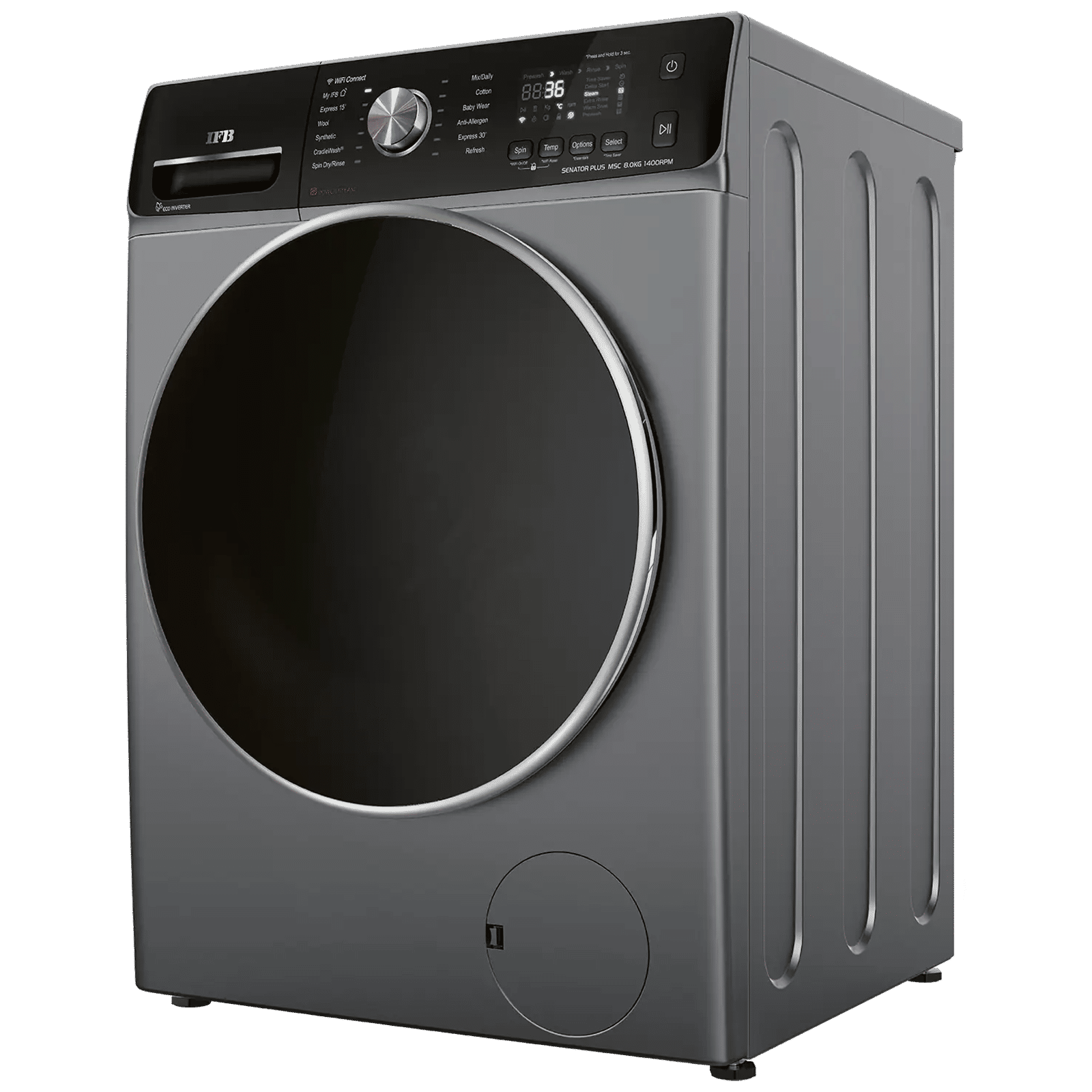 IFB 8 kg 5 Star Inverter Fully Automatic Front Load Washing Machine (Senator Plus MSC 8014, Eco Inverter Motor, Metallic Silver) IFB 8 kg 5 Star Inverter Fully Automatic Front Load Washing Machine (Senator Plus MSC 8014, Eco Inverter Motor, Metallic Silver)_5