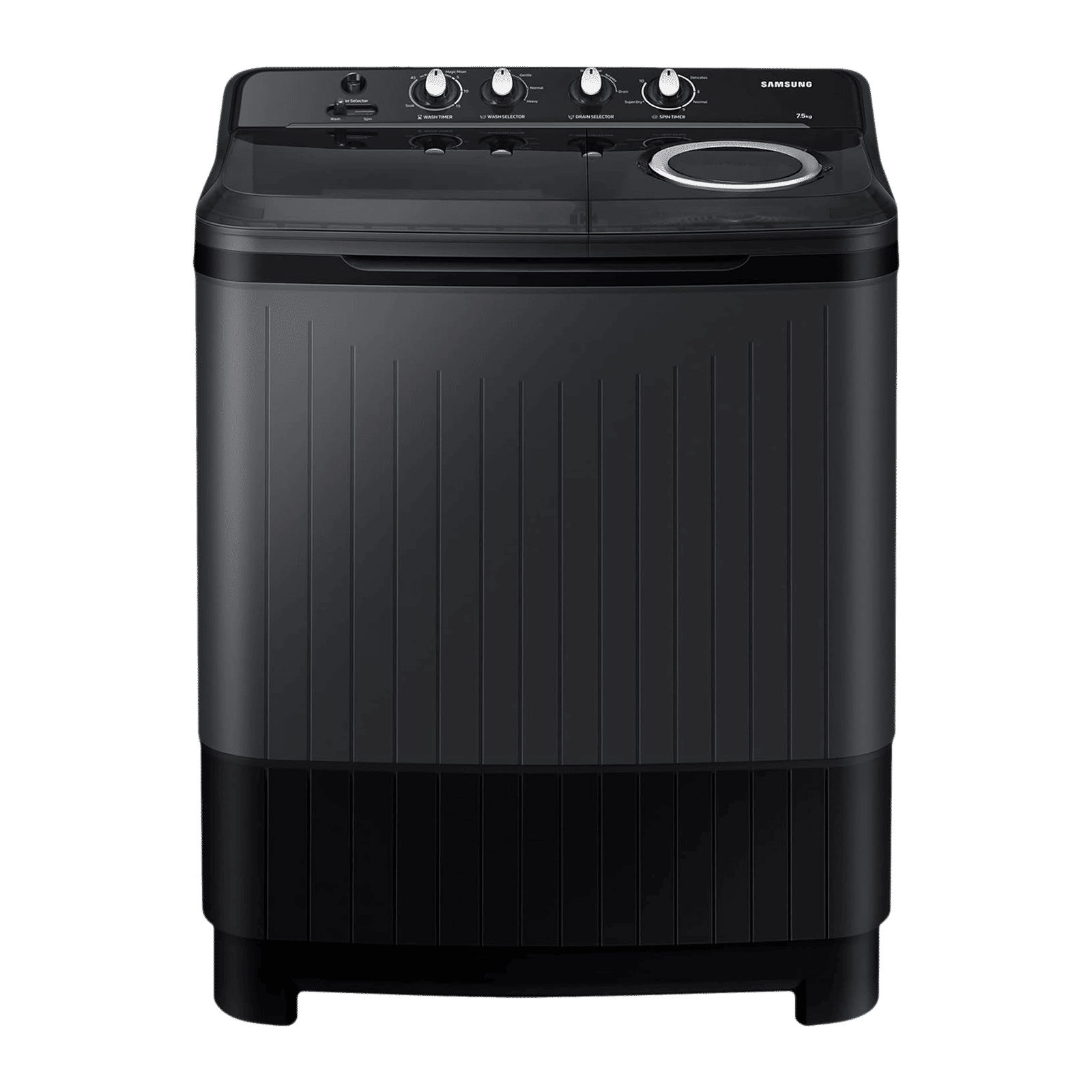 SAMSUNG 7.5 kg 5 Star Semi Automatic Washing Machine with Hexa Storm Pulsator (WT75B3200GD/TL, Dark Grey) SAMSUNG 7.5 kg 5 Star Semi Automatic Washing Machine with Hexa Storm Pulsator (WT75B3200GD/TL, Dark Grey)_1