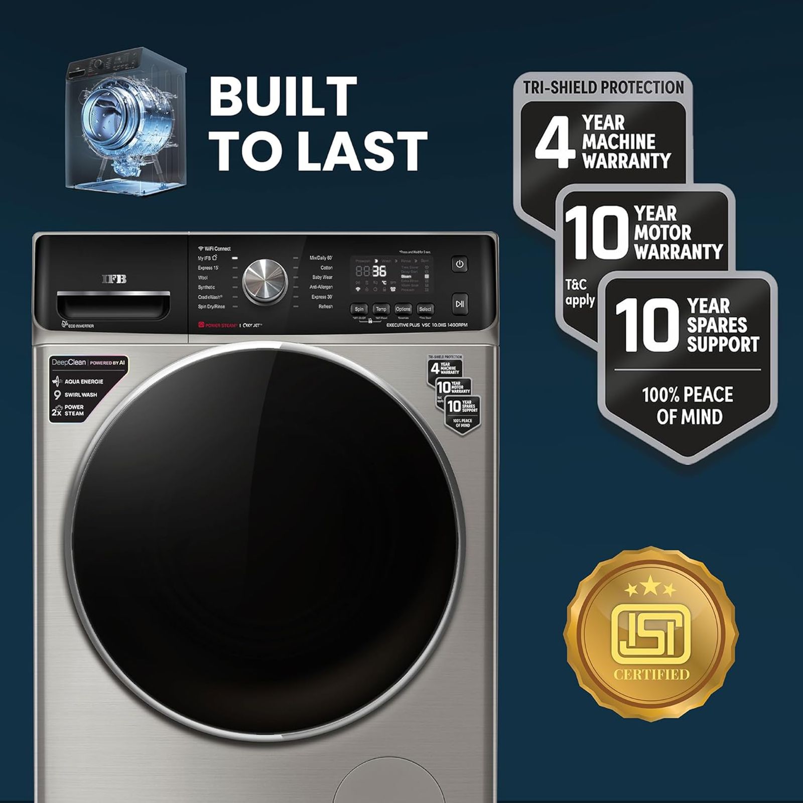 IFB 10 kg 5 Star Wi-Fi Inverter Fully Automatic Front Load Washing Machine (Executive Plus VSC 1014, Oxyjet Technology, STS VCM)_15