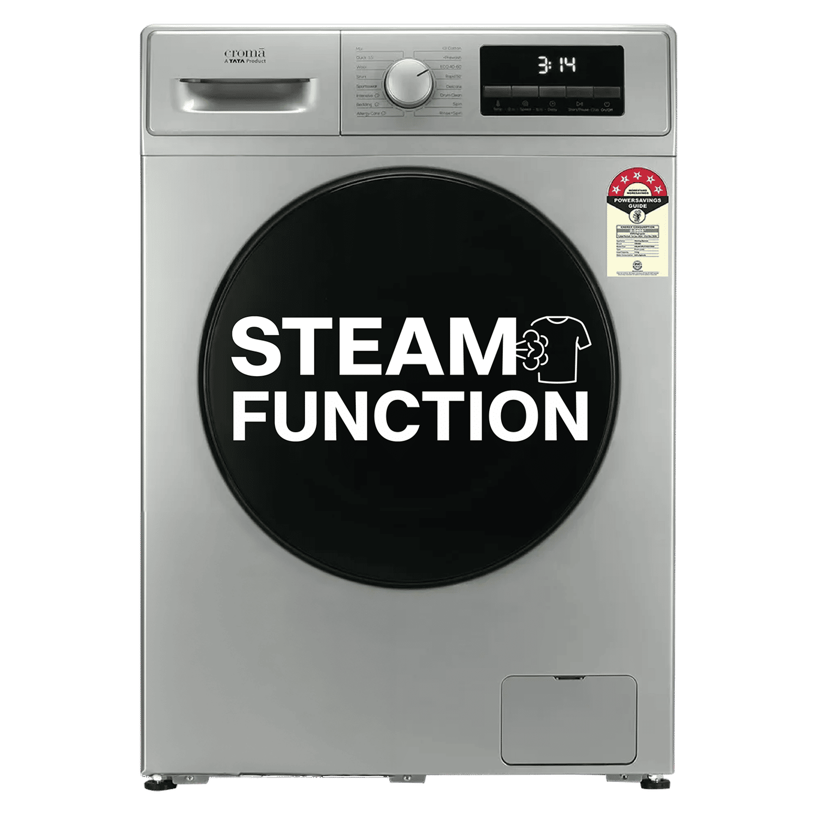 Croma 7 kg 5 Star Fully Automatic Front Load Washing Machine (CRLW070FLF316251, Silver Grey)_1