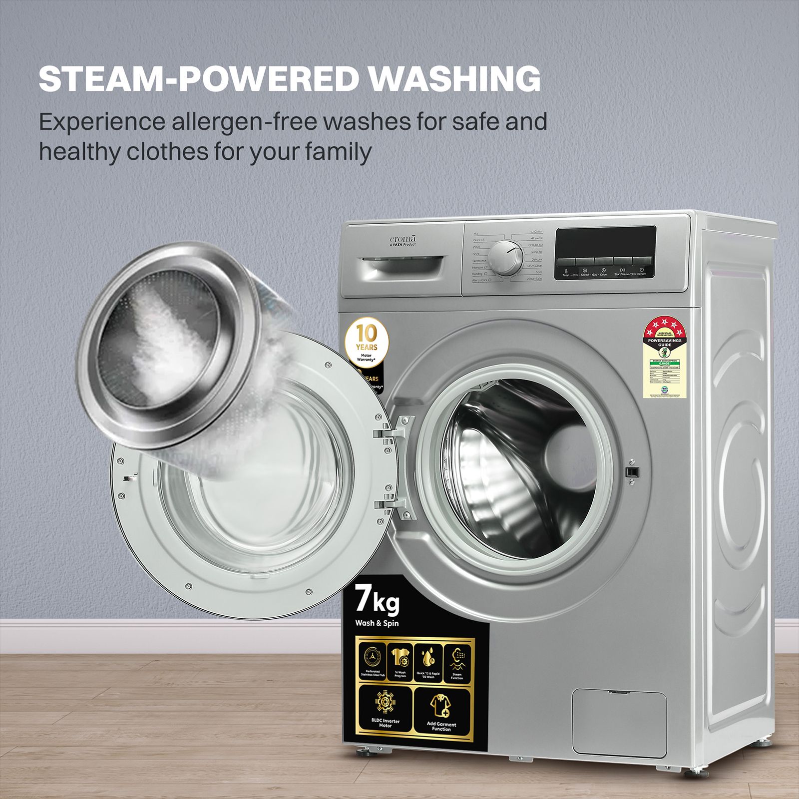 Croma 7 kg 5 Star Fully Automatic Front Load Washing Machine (CRLW070FLF316251, Silver Grey)_17