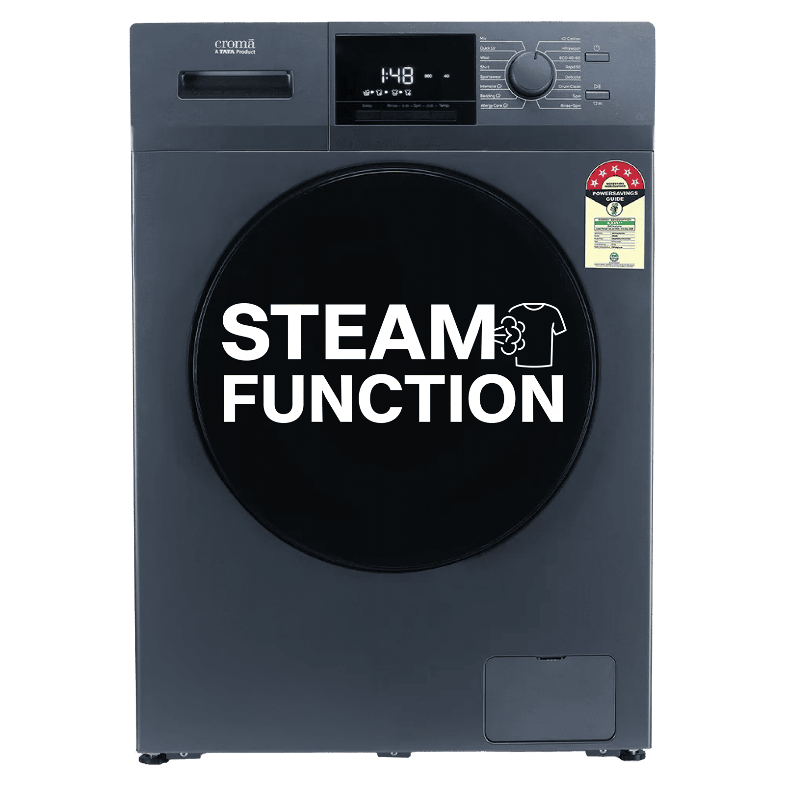 Croma 9 kg 5 Star Inverter Fully Automatic Front Load Washing Machine (CRLW090FLF316253, BLDC Invertor Motor, Polar Blue)_1