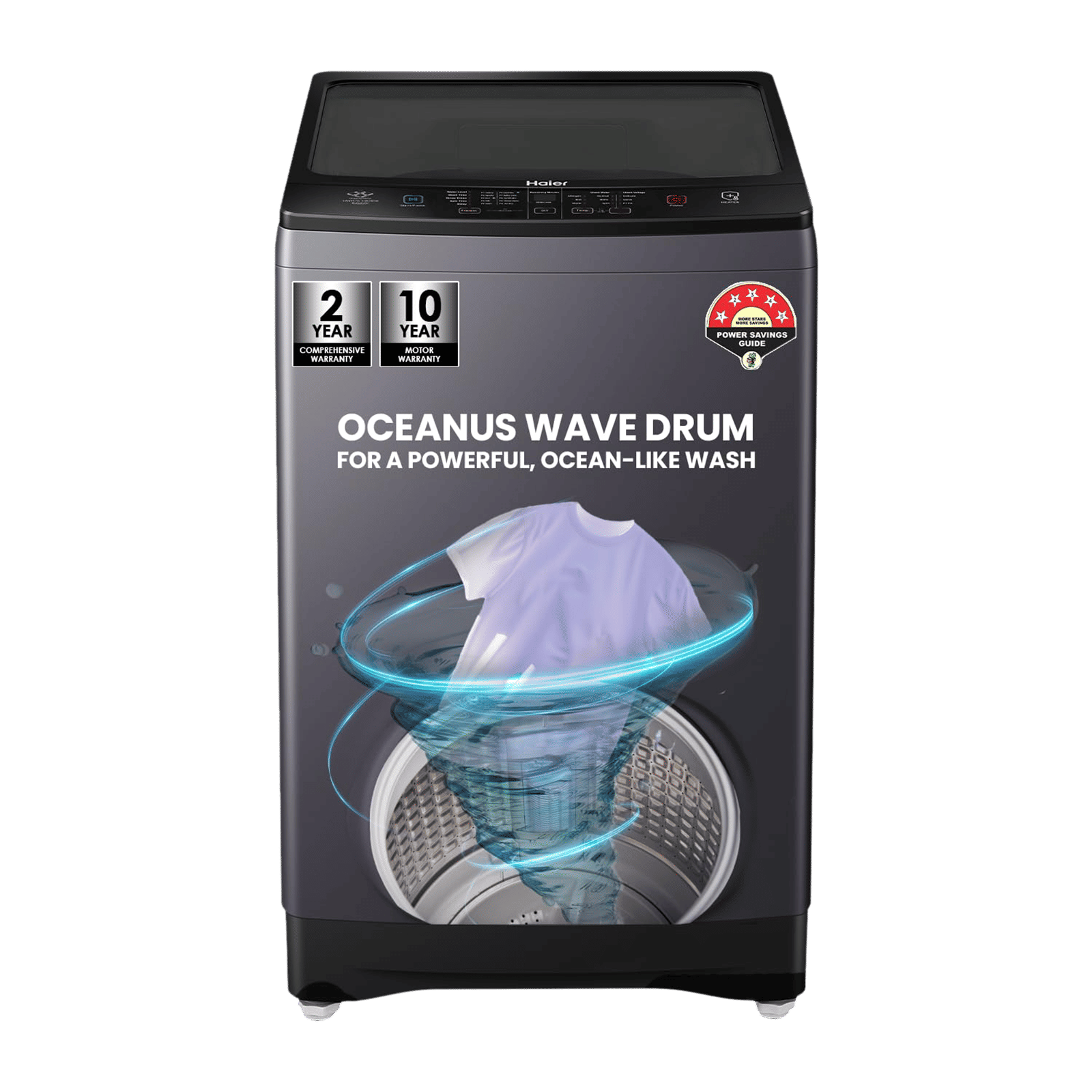 Haier 10.5 kg 5 Star Fully Automatic Top Load Washing Machine (HWM105-826S6, Oceanus Wave Drum, Starry Silver) Haier 10.5 kg 5 Star Fully Automatic Top Load Washing Machine (HWM105-826S6, Oceanus Wave Drum, Starry Silver)_1