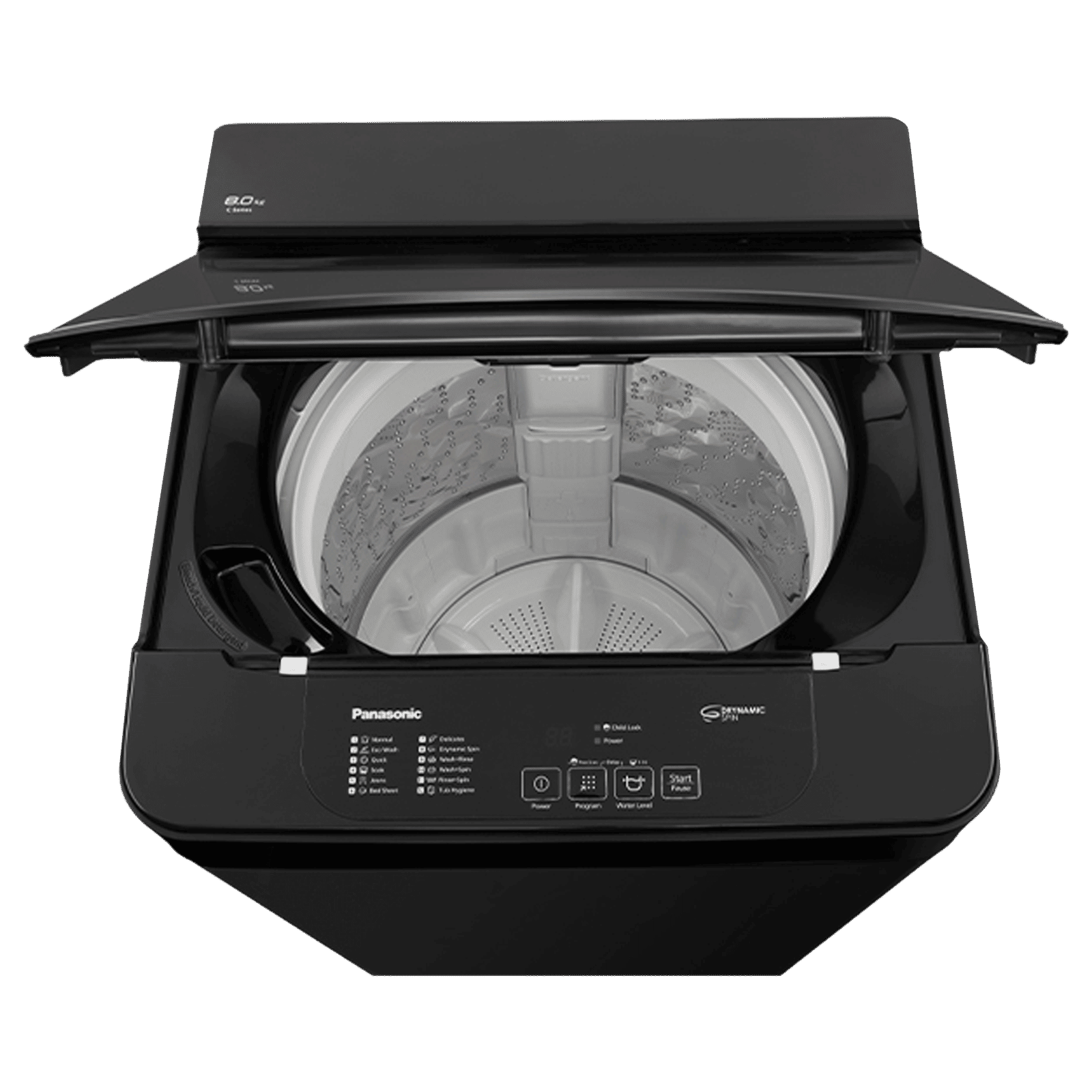 Panasonic 8 kg 5 Star Fully Automatic Top Load Washing Machine (NA-F80C2PRB, Drynamic Spin, Pure Black) Panasonic 8 kg 5 Star Fully Automatic Top Load Washing Machine (NA-F80C2PRB, Drynamic Spin, Pure Black)_6