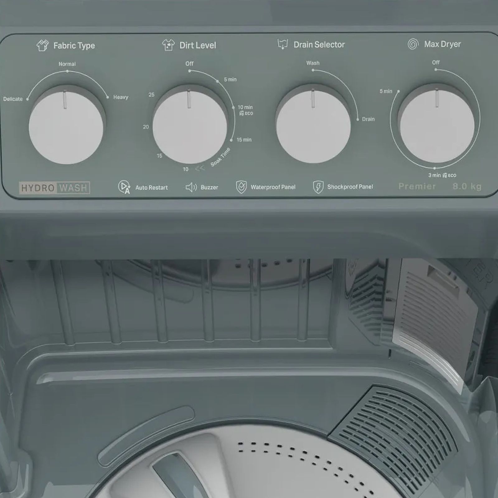 Whirlpool 8.5 kg 5 Star Semi Automatic Washing Machine with 3D Lint Filter (Hydrowash Premier, 30341, Silver Mint) Whirlpool 8.5 kg 5 Star Semi Automatic Washing Machine with 3D Lint Filter (Hydrowash Premier, 30341, Silver Mint)_8