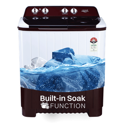 Croma 6.5 kg 5 Star Semi Automatic Washing Machine with Built-in Soak Function (Burgundy)