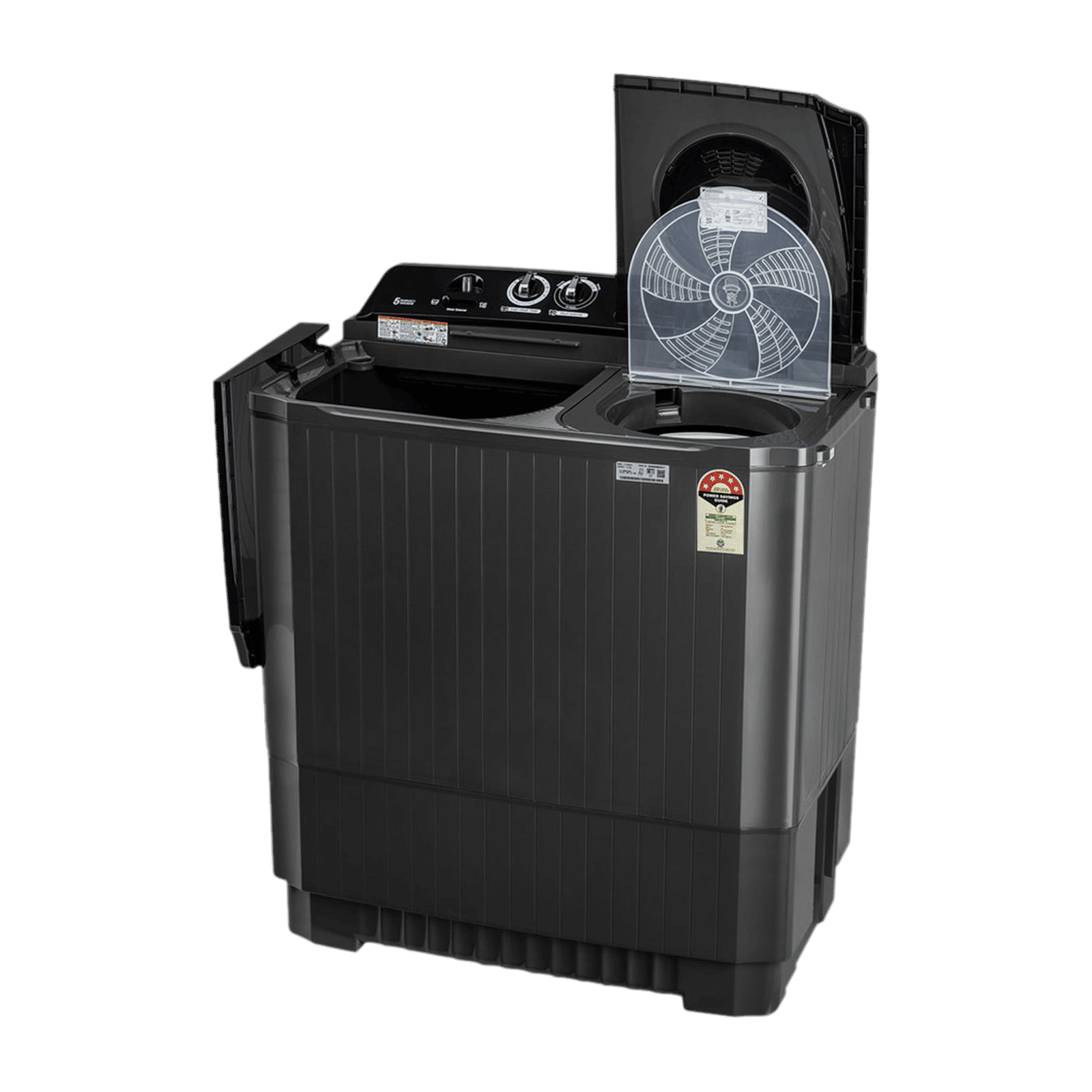 LG 8.5 kg 5 Star Semi Automatic Washing Machine with Roller Jet Pulsator (P8535SLMZ, Full Black) LG 8.5 kg 5 Star Semi Automatic Washing Machine with Roller Jet Pulsator (P8535SLMZ, Full Black)_12