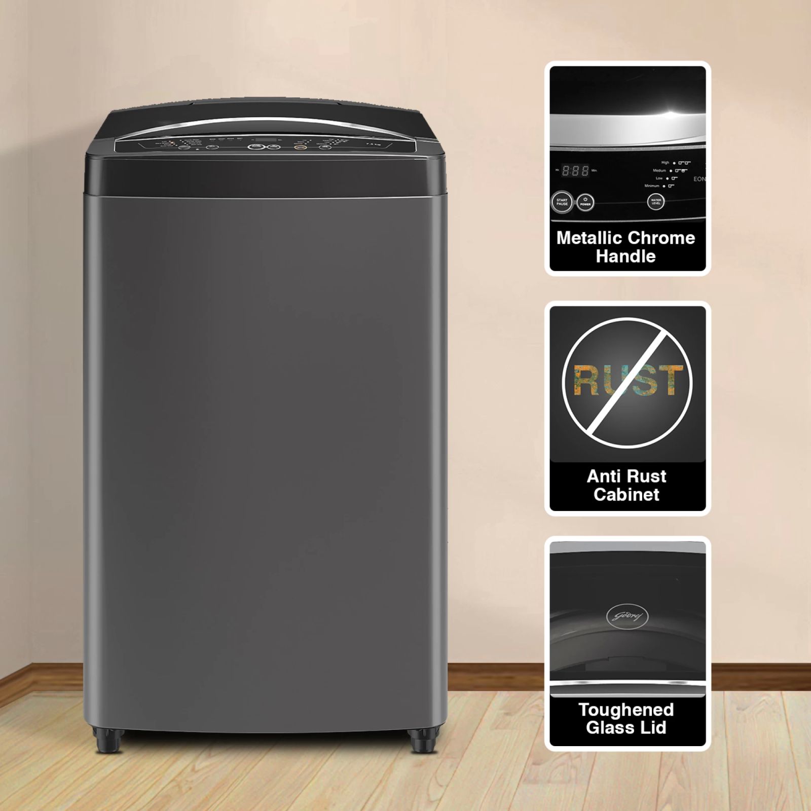 Godrej 7.5 kg 5 Star Fully Automatic Top Load Washing Machine (Magnus, WTEON MGNS 75 5.0 FDTG MTBK, Built In Heater, Metallic Black) Godrej 7.5 kg 5 Star Fully Automatic Top Load Washing Machine (Magnus, WTEON MGNS 75 5.0 FDTG MTBK, Built In Heater, Metallic Black)_10