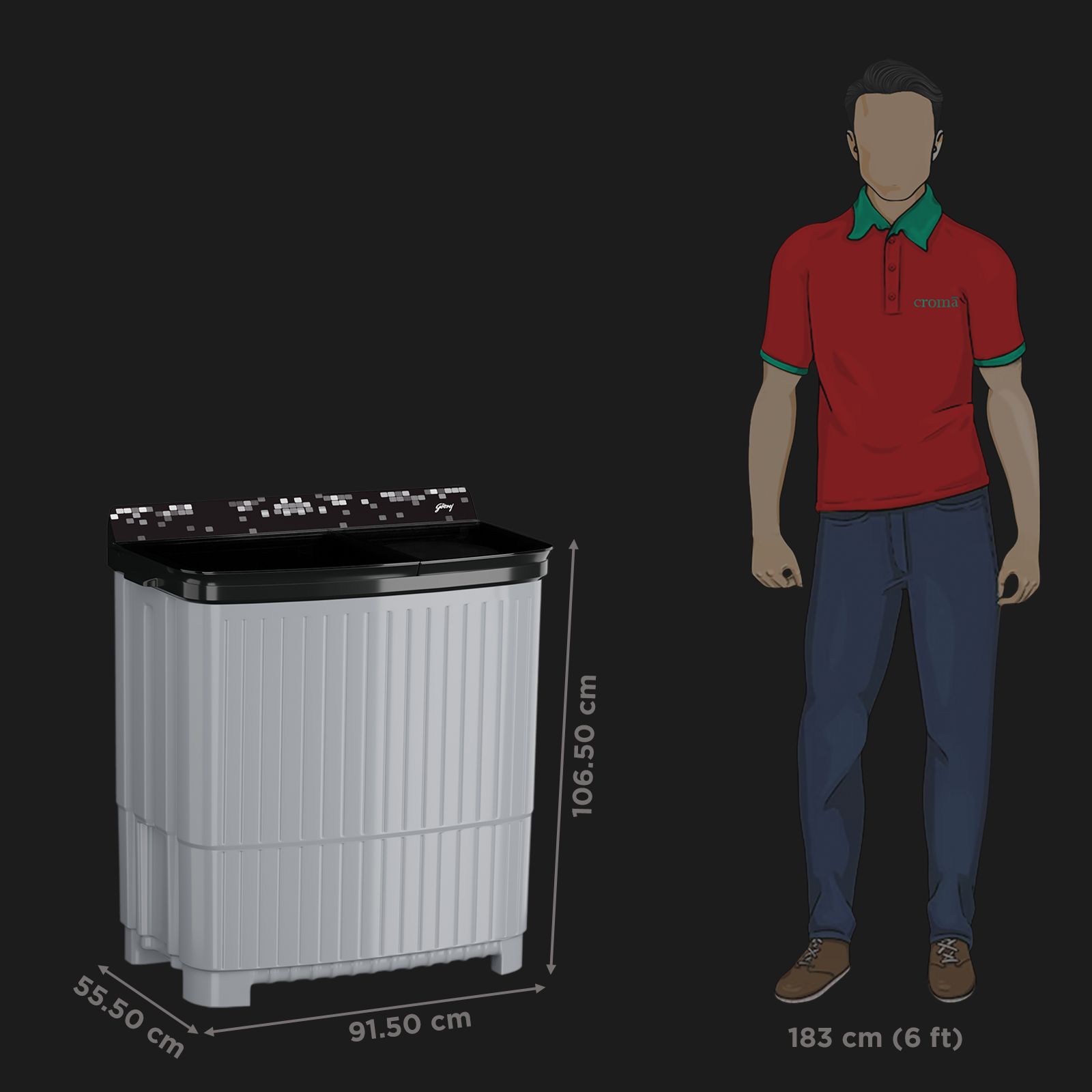 Godrej 12 kg 5 Star Semi Automatic Washing Machine with In-Built Soak Technology (Edge Uno, WS EDGE UNO 120 5.0 TB4, Graphite Grey) Godrej 12 kg 5 Star Semi Automatic Washing Machine with In-Built Soak Technology (Edge Uno, WS EDGE UNO 120 5.0 TB4, Graphite Grey)_3