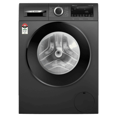 BOSCH 7 kg 5 Star Fully Automatic Front Load Washing Machine (Series 4, WGA12208IN, Anti Stain Program, Black)
