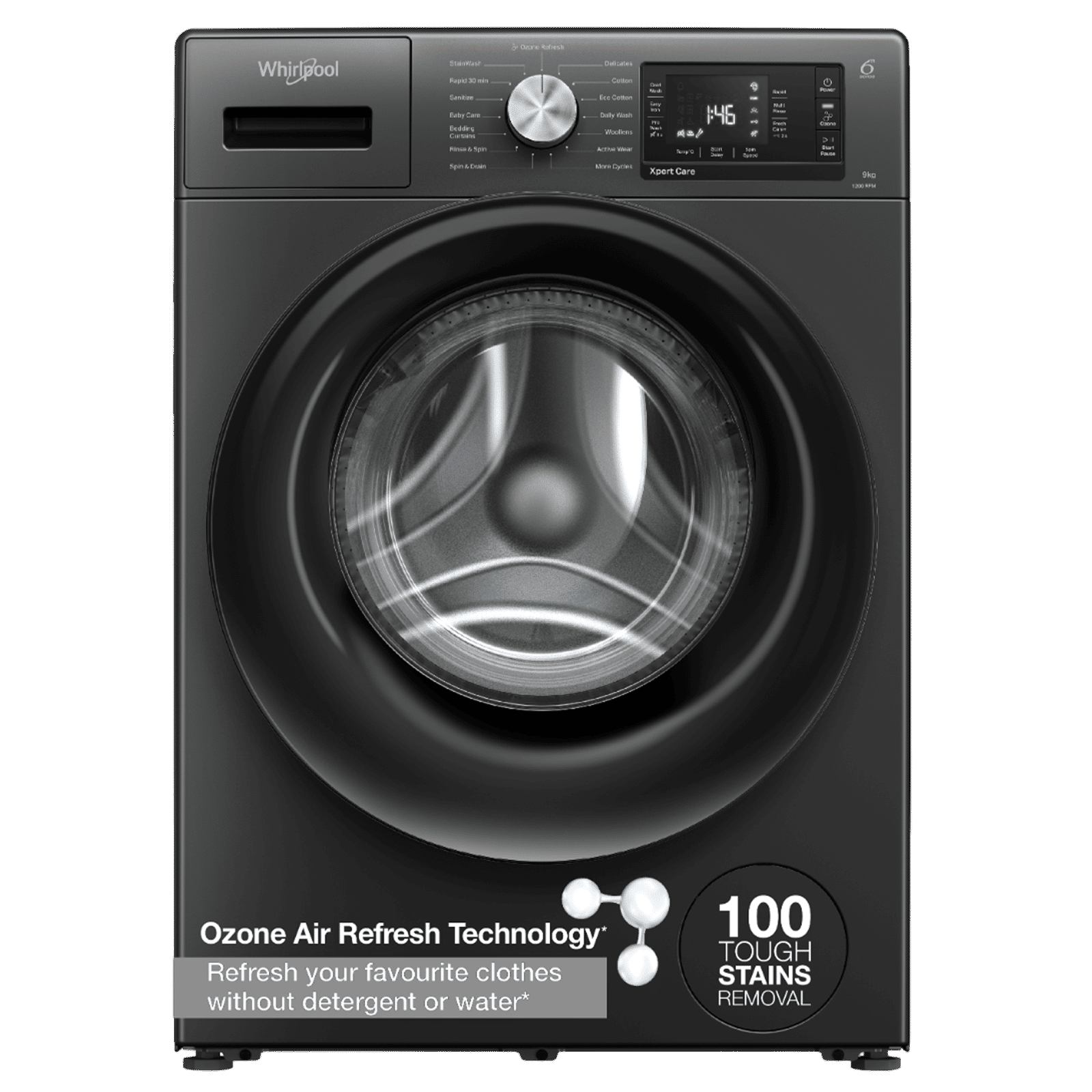 Whirlpool 9 kg 5 Star Inverter Fully Automatic Front Load Washing Machine (XPERT CARE OZONE, XO9012BYV53E, In-built Heater, Volcano Grey)_1