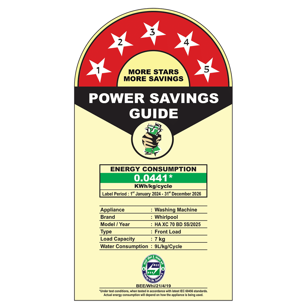 Whirlpool 7 kg 5 Star Inverter Fully Automatic Front Load Washing Machine (XPERT CARE STEAM, XS7012BYM53E, In-built Heater, Midnight Grey) Whirlpool 7 kg 5 Star Inverter Fully Automatic Front Load Washing Machine (XPERT CARE STEAM, XS7012BYM53E, In-built Heater, Midnight Grey)_7