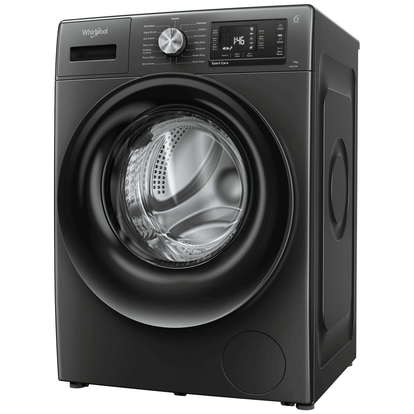 Whirlpool 7 kg 5 Star Inverter Fully Automatic Front Load Washing Machine (XPERT CARE STEAM, XS7012BYM53E, In-built Heater, Midnight Grey) Whirlpool 7 kg 5 Star Inverter Fully Automatic Front Load Washing Machine (XPERT CARE STEAM, XS7012BYM53E, In-built Heater, Midnight Grey)_5