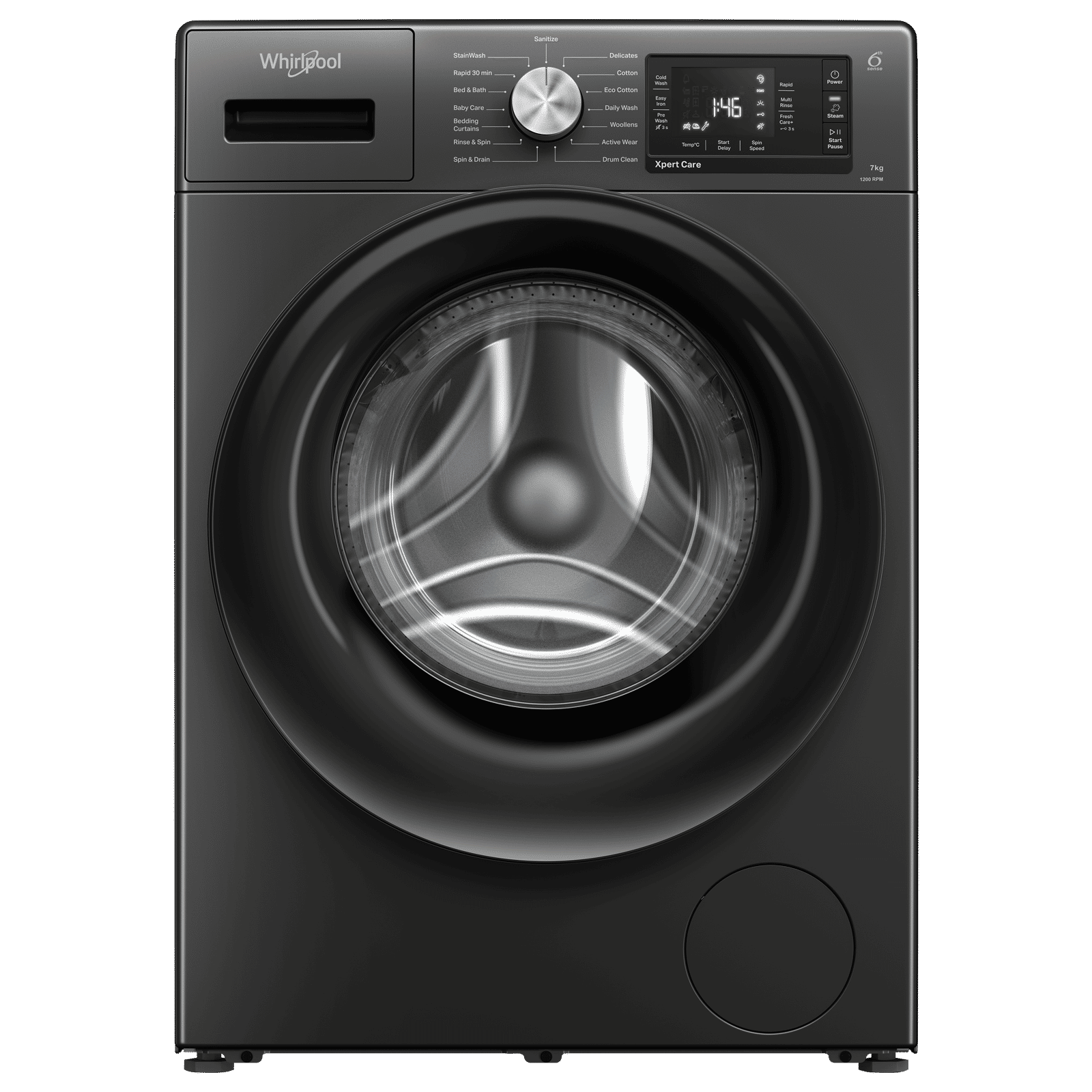 Whirlpool 7 kg 5 Star Inverter Fully Automatic Front Load Washing Machine (XPERT CARE STEAM, XS7012BYM53E, In-built Heater, Midnight Grey) Whirlpool 7 kg 5 Star Inverter Fully Automatic Front Load Washing Machine (XPERT CARE STEAM, XS7012BYM53E, In-built Heater, Midnight Grey)_1