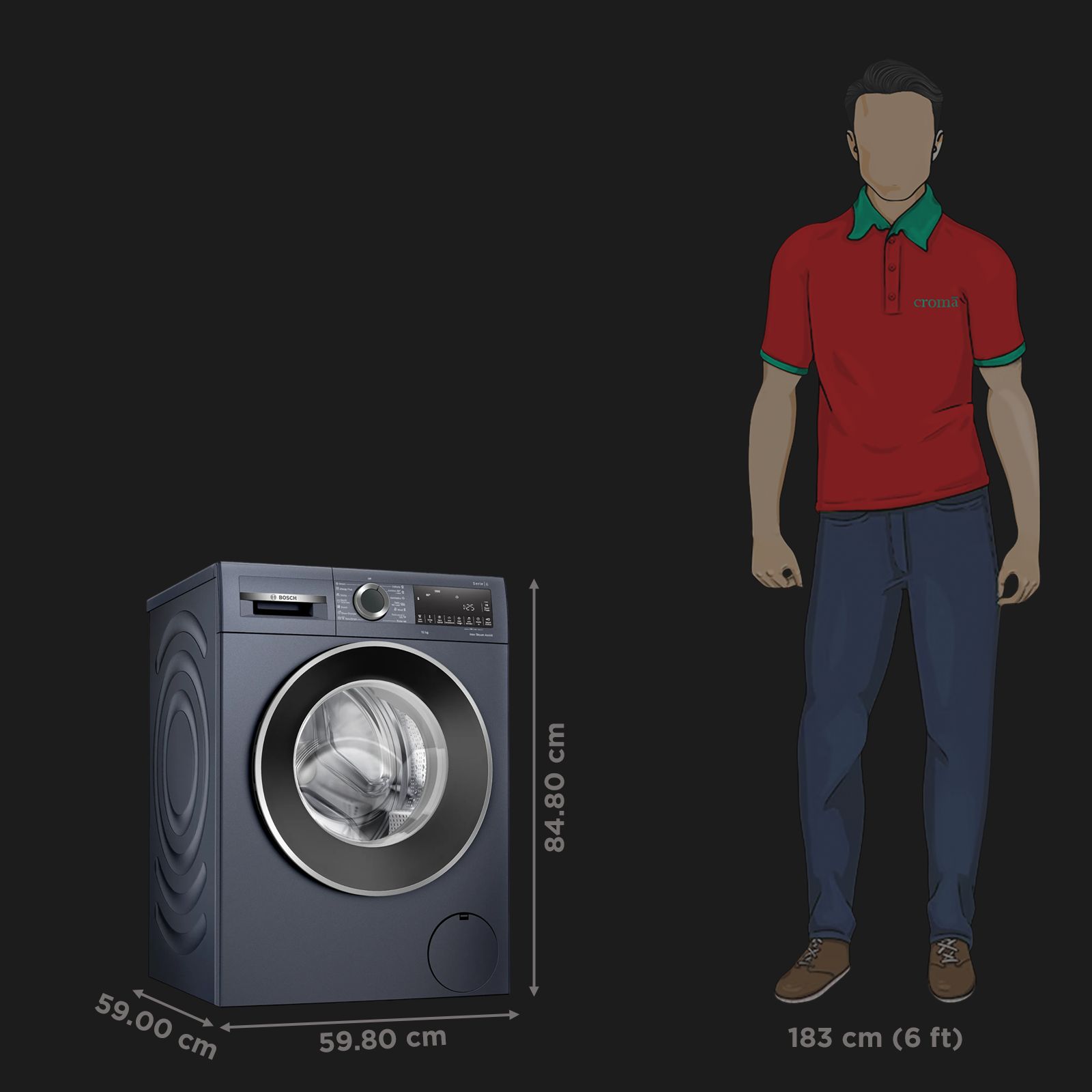 BOSCH 10 kg 5 Star Fully Automatic Front Load Washing Machine (Series 6, WGA252ZPIN, Anti Wrinkle, Dark Lake)_3