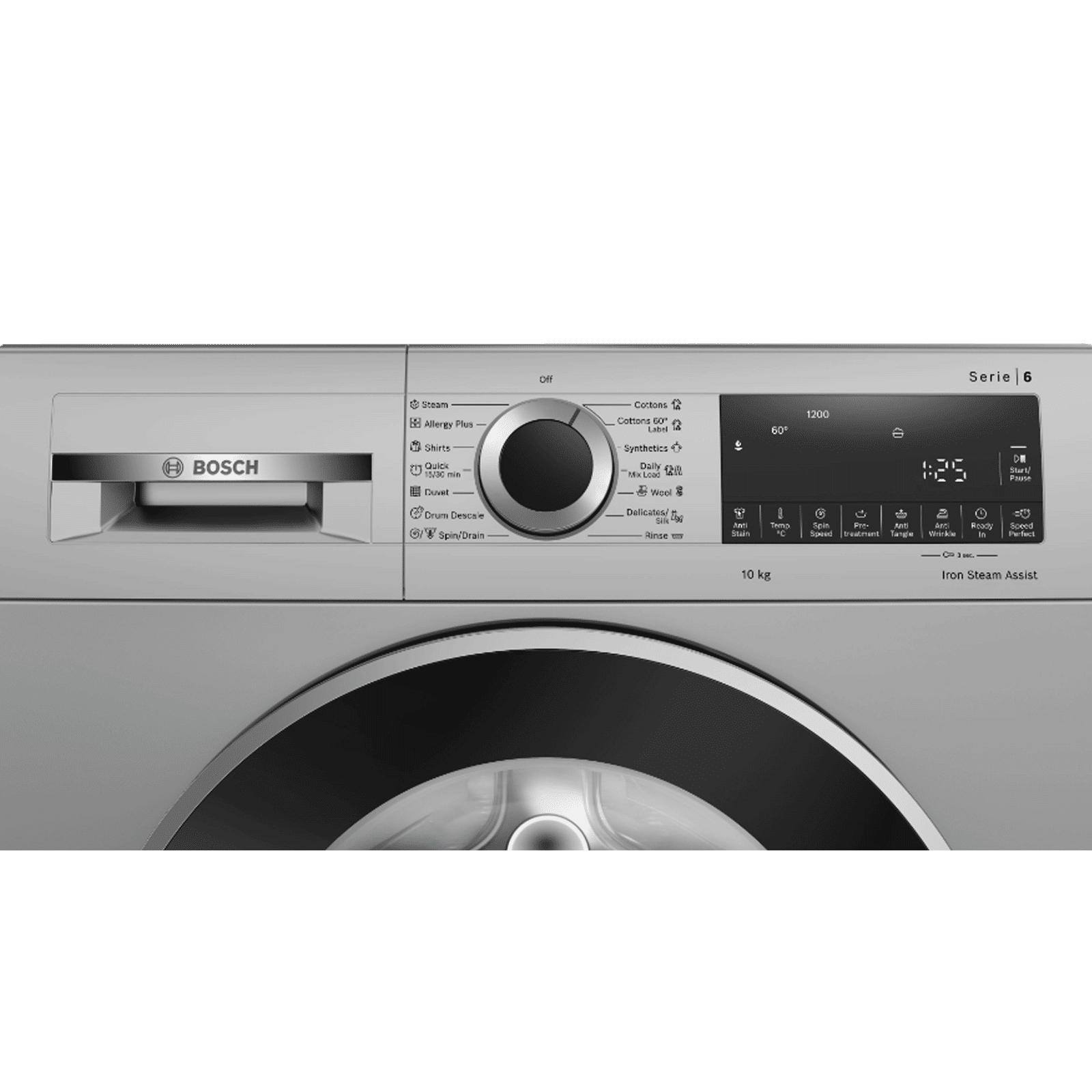 Bosch 10 kg 5 Star Fully Automatic Front Load Washing Machine (Series 6, WGA252ZSIN, Steam Care, Silver) Bosch 10 kg 5 Star Fully Automatic Front Load Washing Machine (Series 6, WGA252ZSIN, Steam Care, Silver)_4