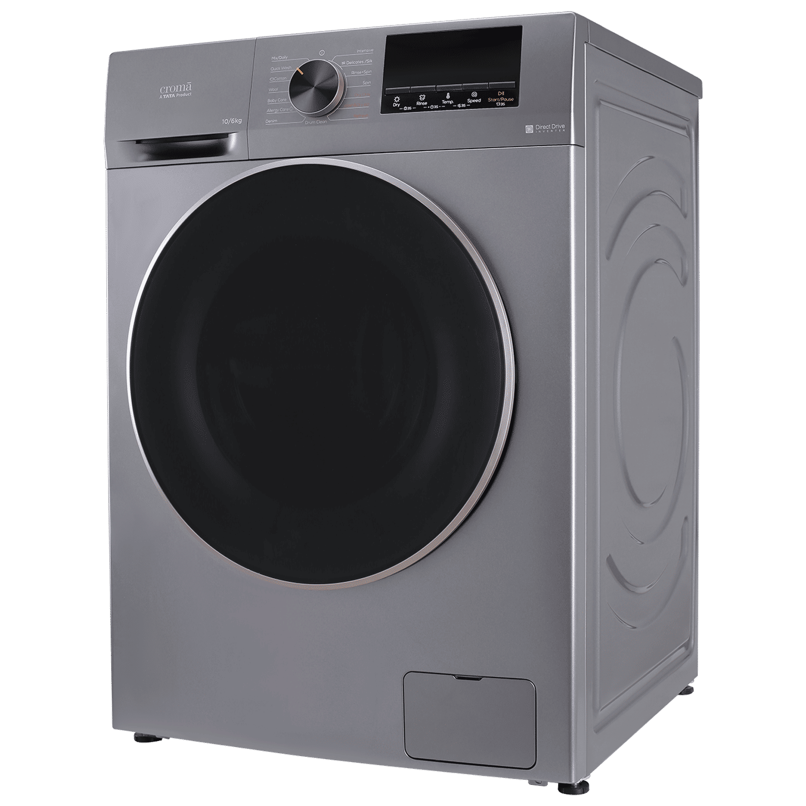 Croma 10/6 kg Inverter Fully Automatic Front Load Washer Dryer (CRLWWD0106W3162, In-built Heater, Grey)_6