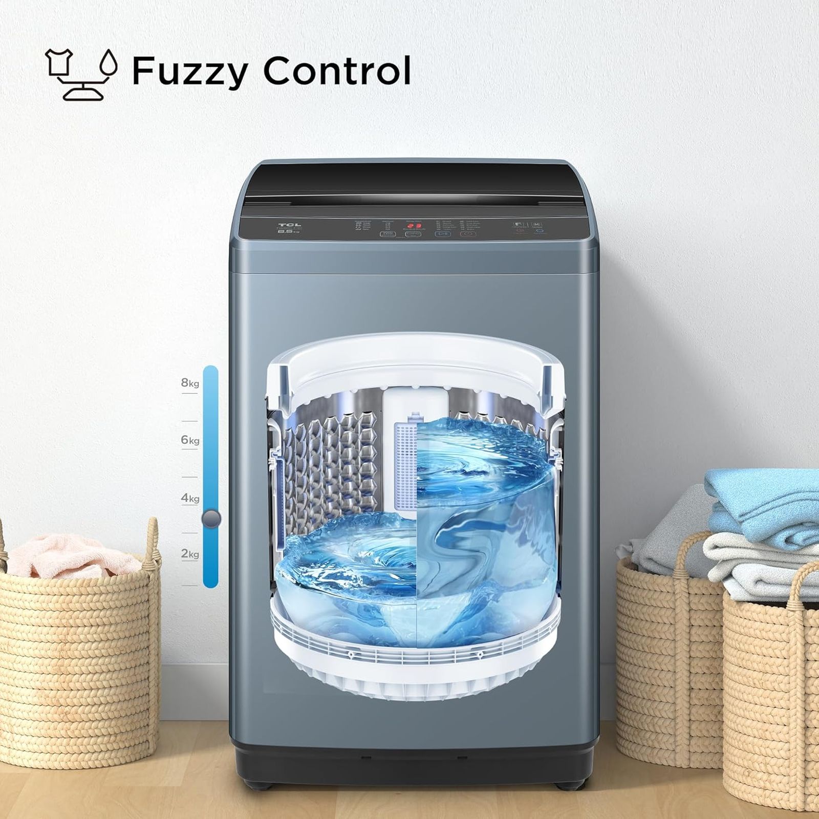 TCL 6.5 kg 5 Star Fully Automatic Top Load Washing Machine (TWA65-F3G, Honeycomb Drum, Dark Grey)_10