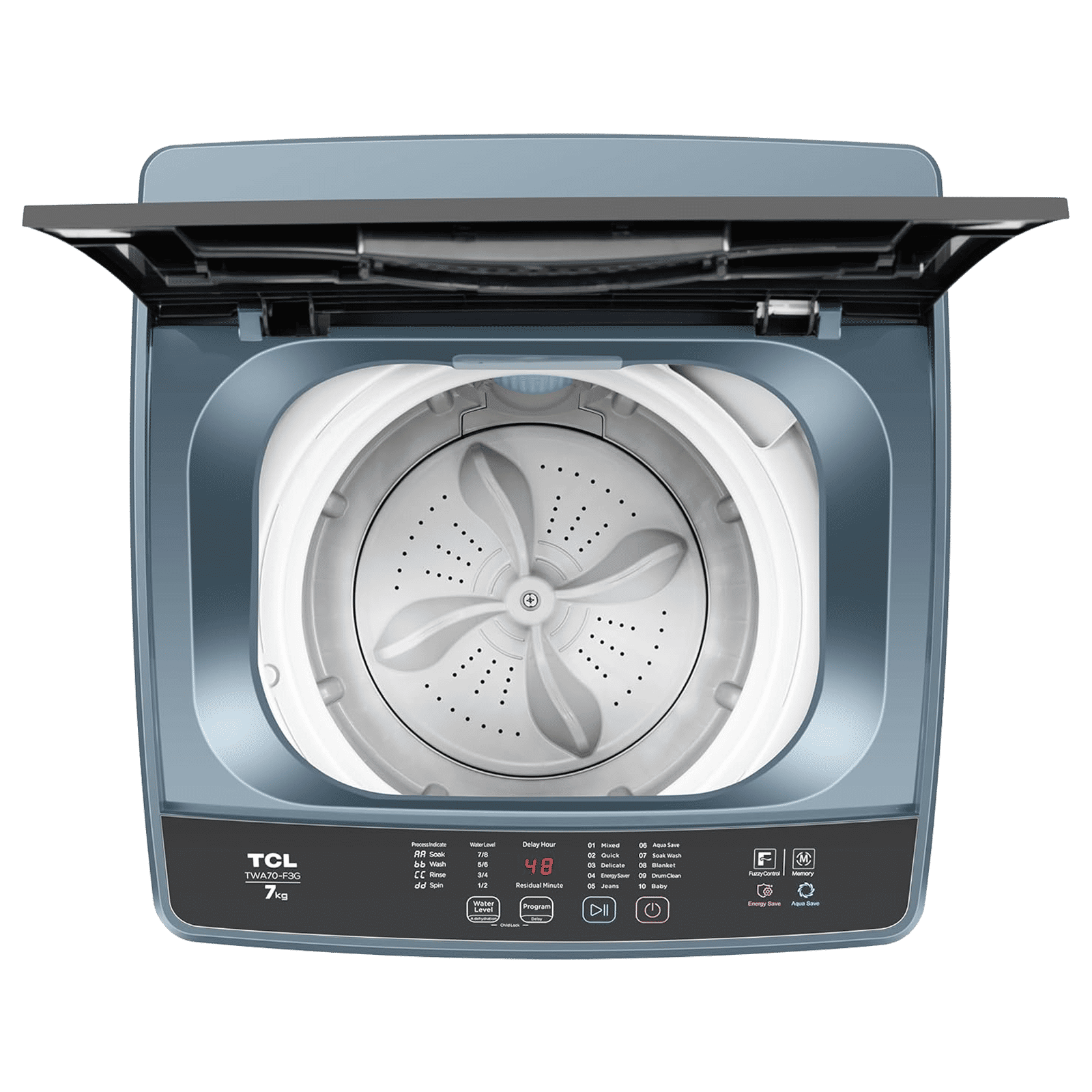 TCL 7 kg 5 Star Fully Automatic Top Load Washing Machine (TWA70-F3G, Honeycomb Drum, Dark Grey) TCL 7 kg 5 Star Fully Automatic Top Load Washing Machine (TWA70-F3G, Honeycomb Drum, Dark Grey)_5